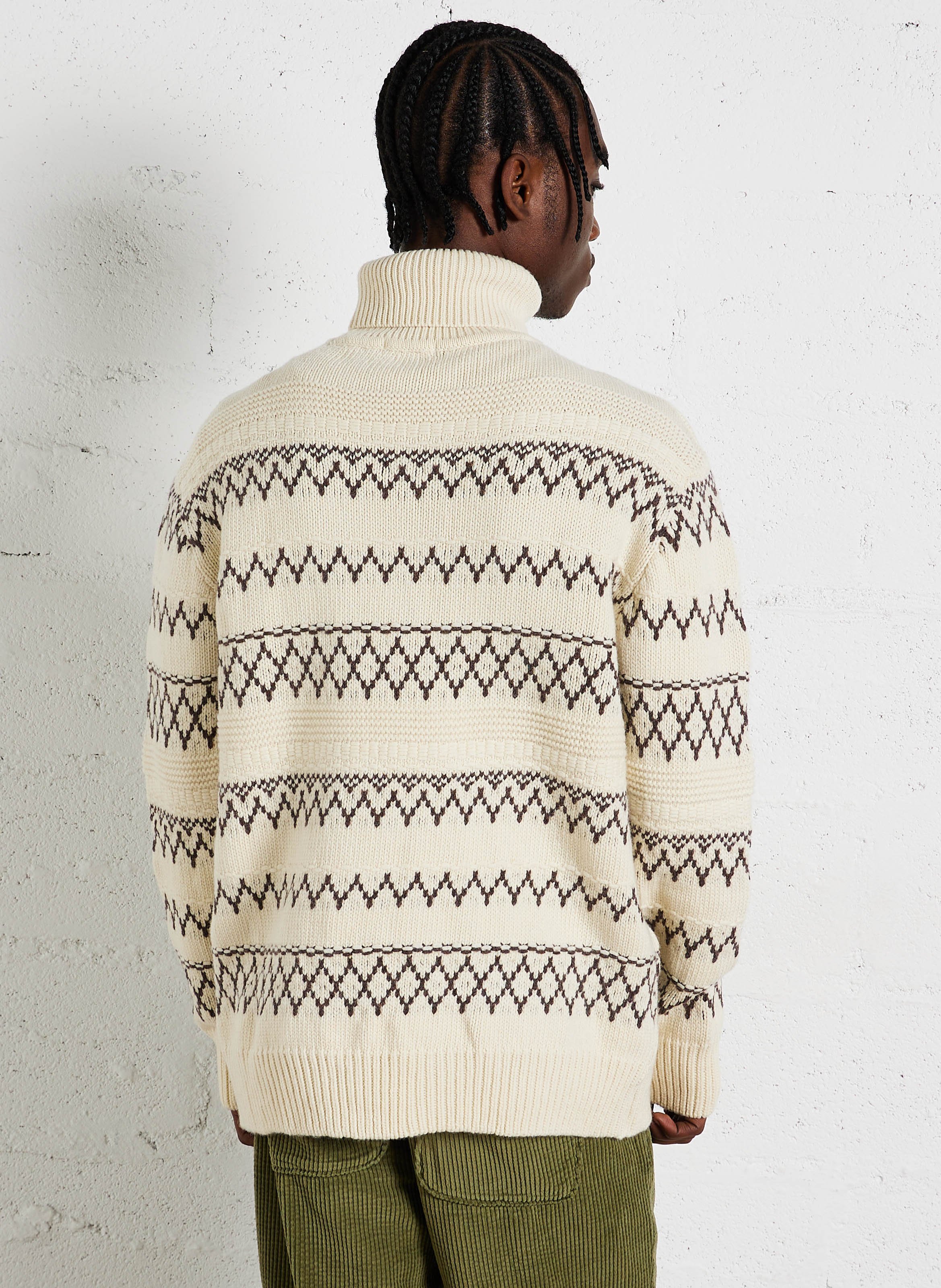 Pull ample col roulé en laine  KNOWLEDGE COTTON APPAREL Beige