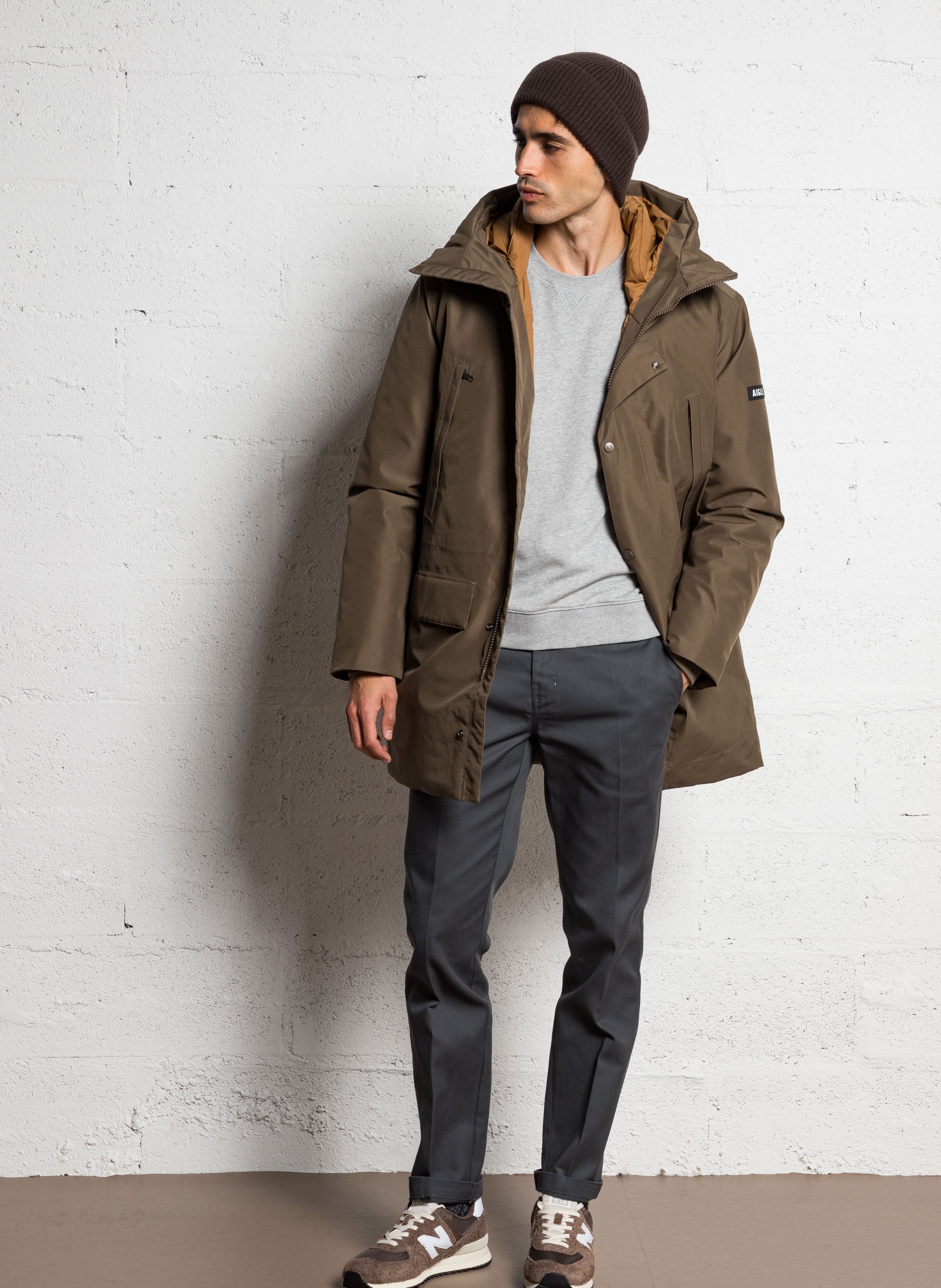 Slim-fit round-neck organic cotton sweatshirt FARAH Silver