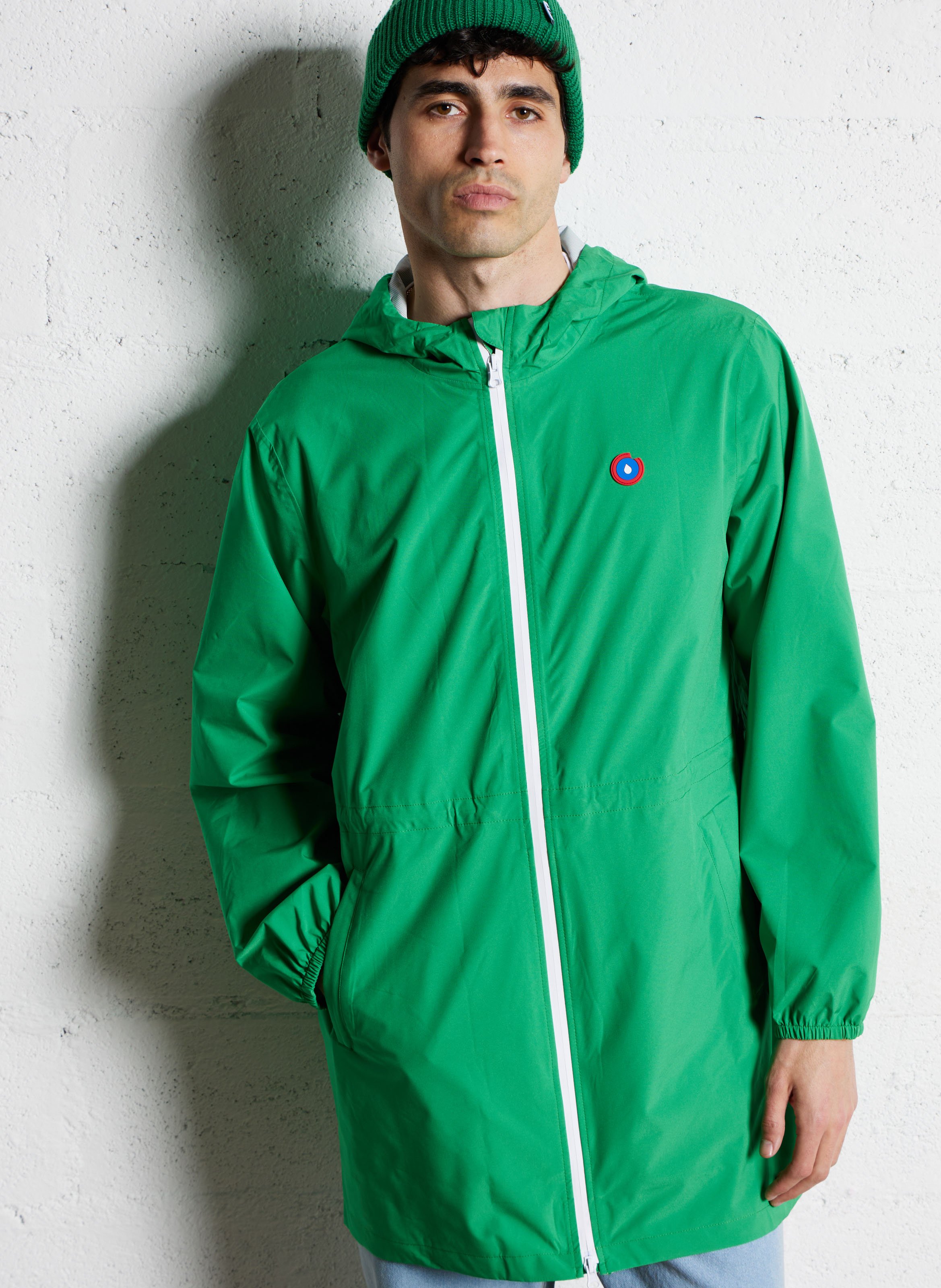 Imperméable long à capuche convertible FLOTTE Vert
