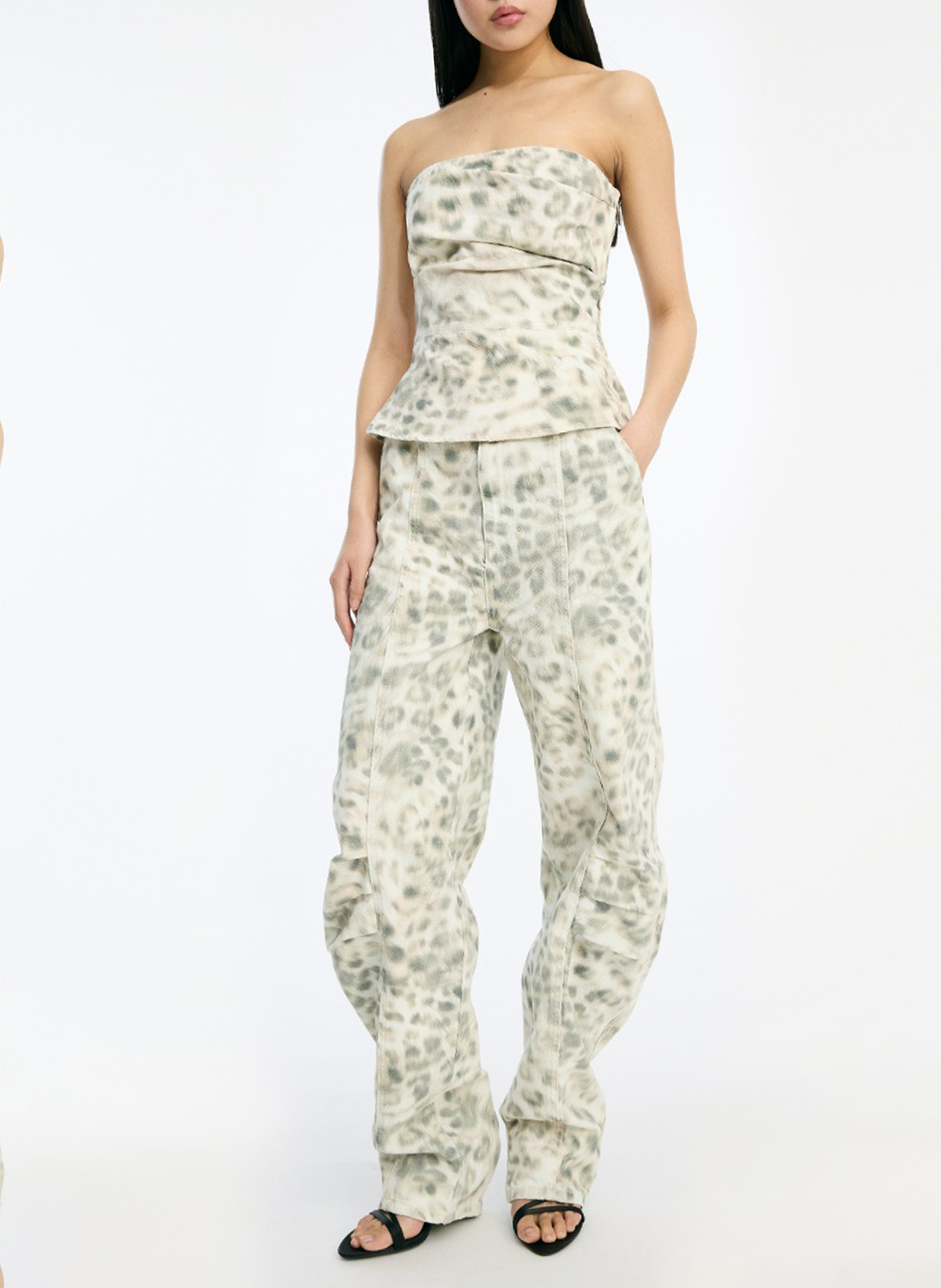 Pantalon large en coton imprimé ROTATE Multicolore