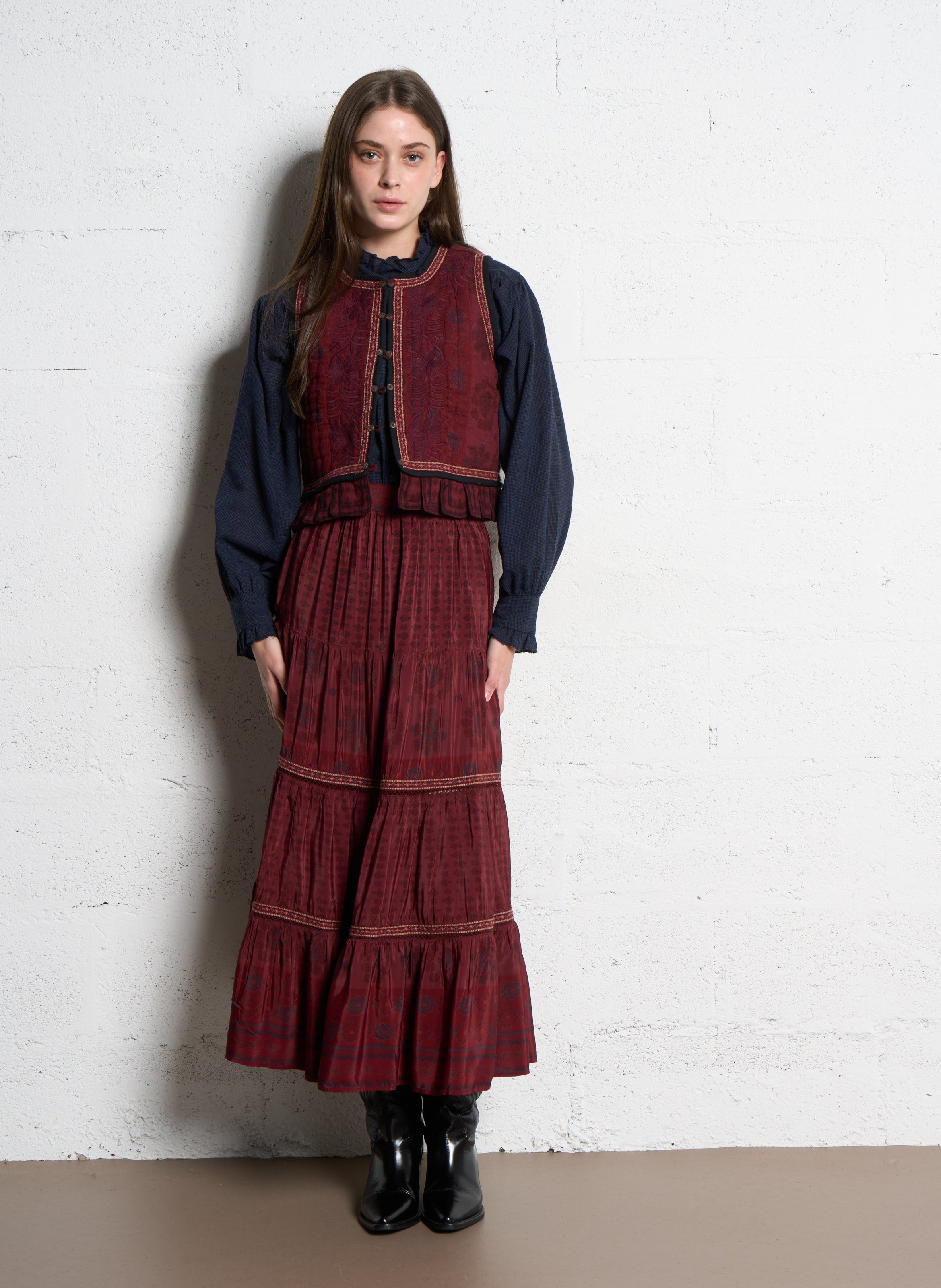 Round-neck cotton jacket MAISON HOTEL Red