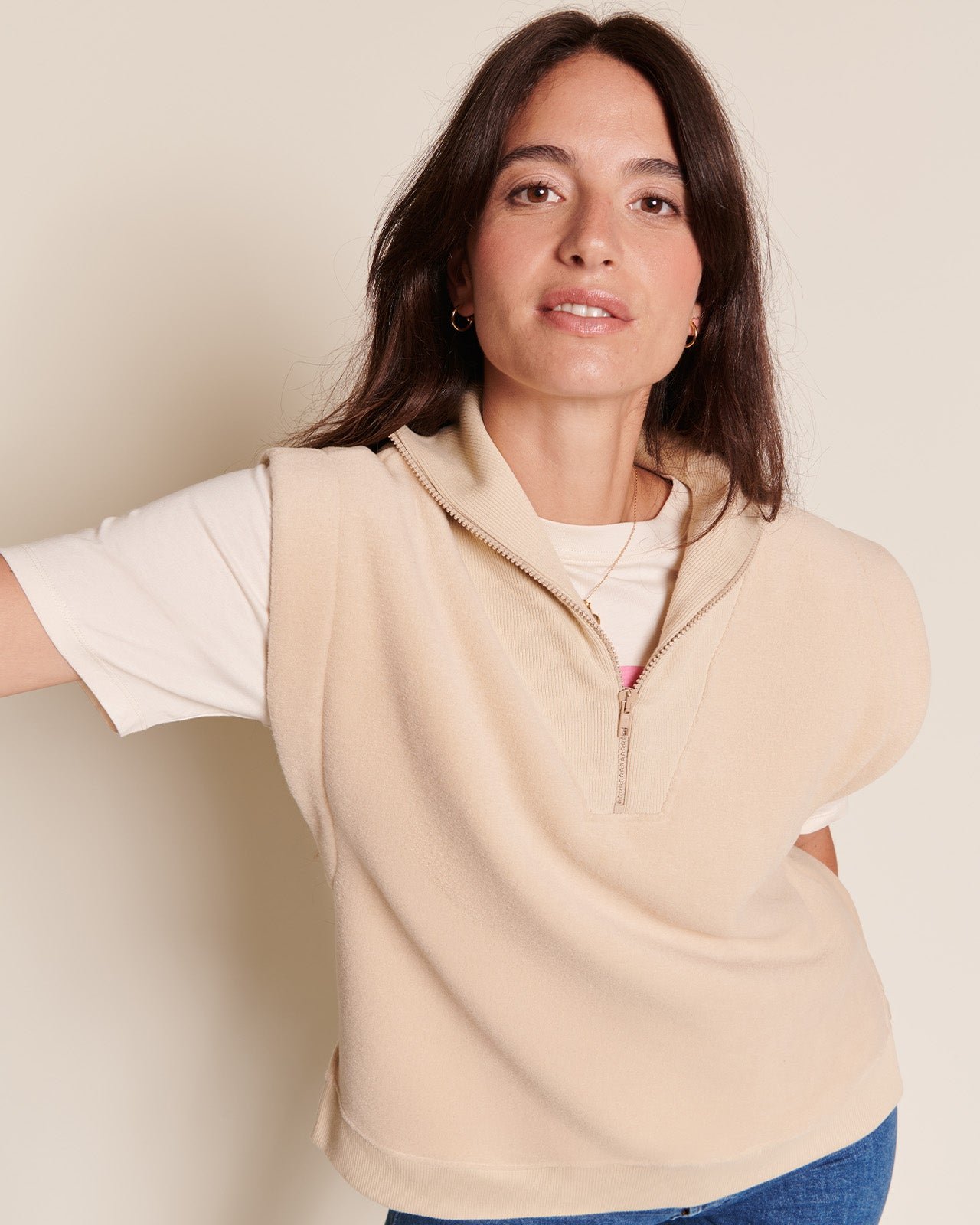 The sleeveless Vadim fleece in recycled fleece EMOI EMOI Beige