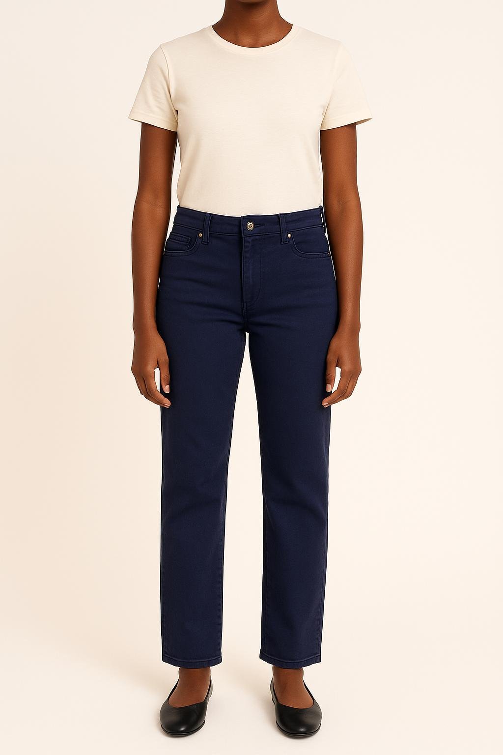 Cropped slim jeans with studs SAINT JAMES - Seconde Main Blue