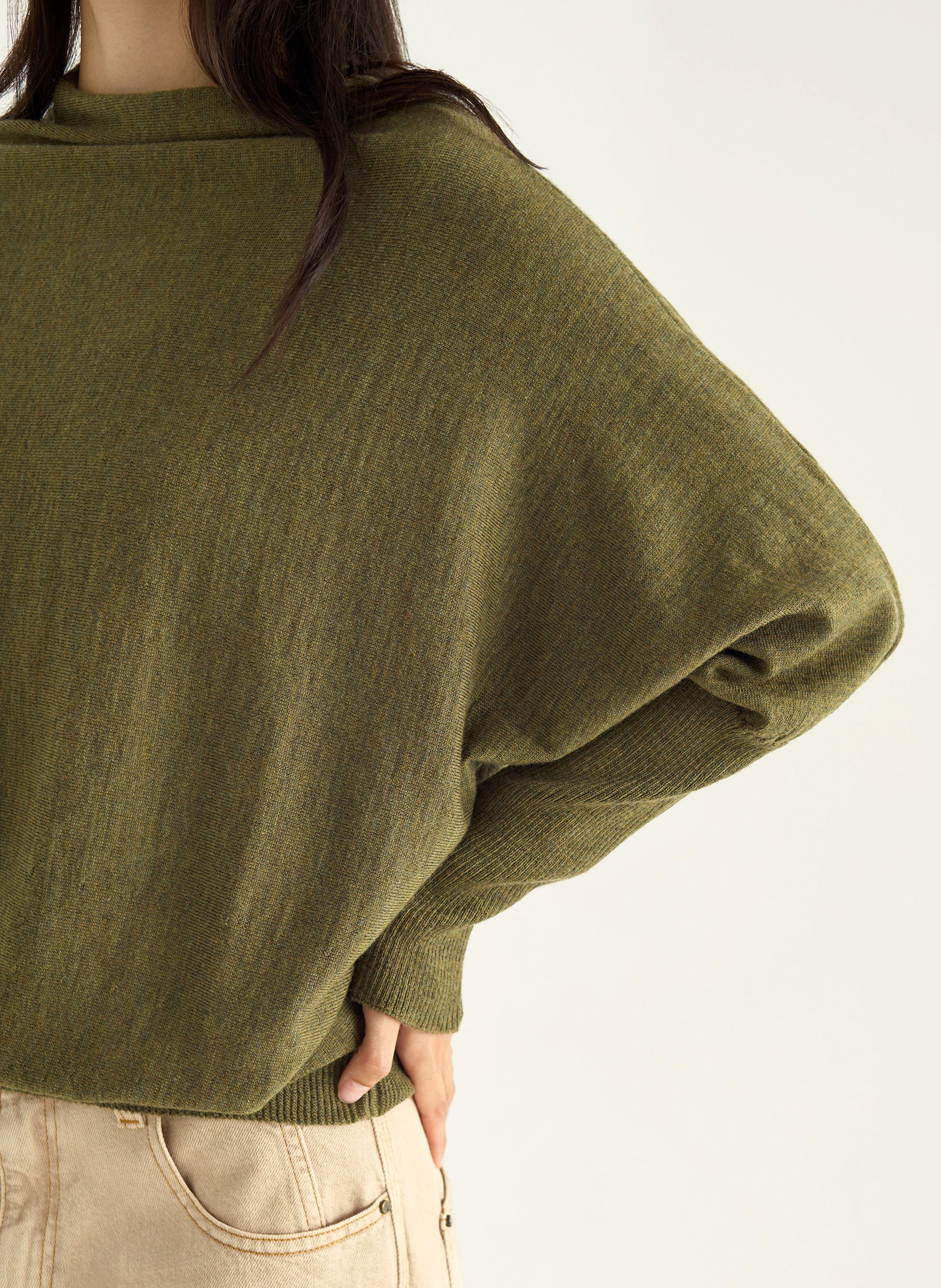 Weiter Wollpullover  ACOTE Grun