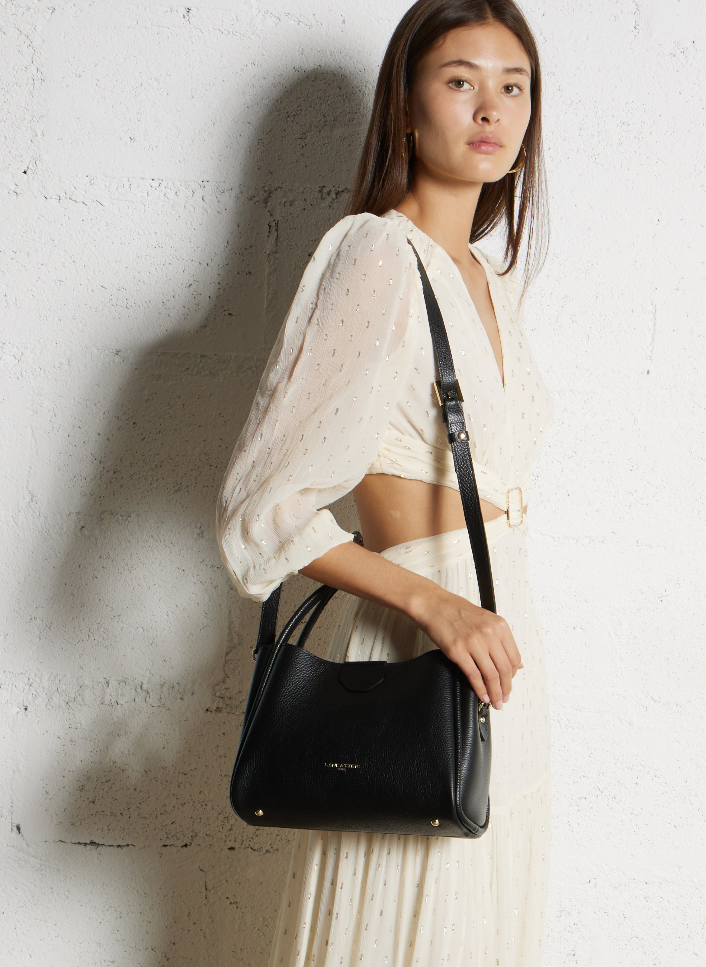 Sac à main en cuir LANCASTER PARIS Noir