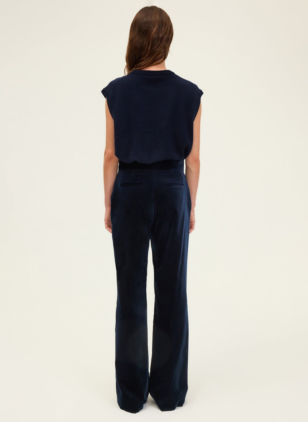 Slip van kant en velours PABLO Blauw