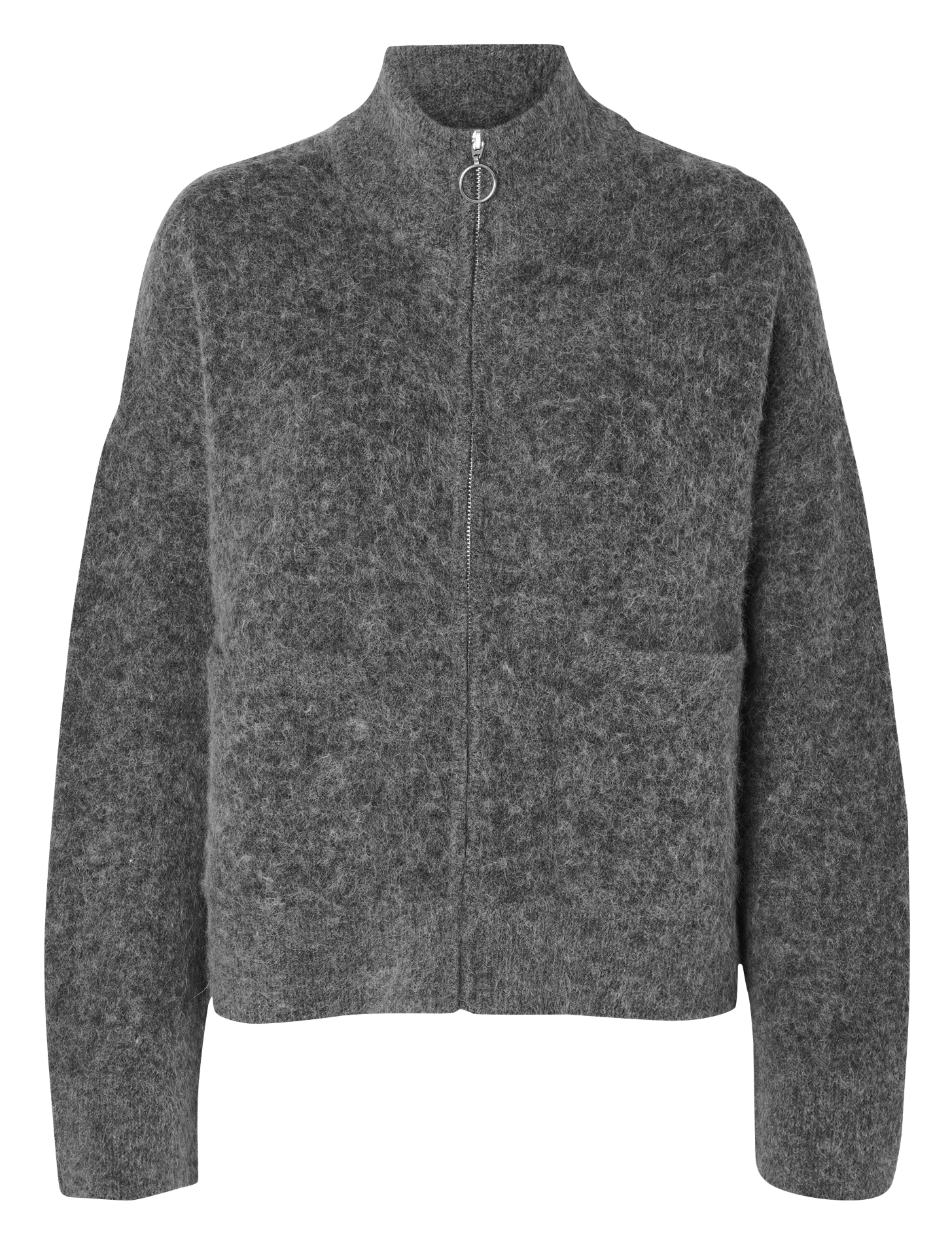 Gilet col montant en laine mélangée SELECTED Gris