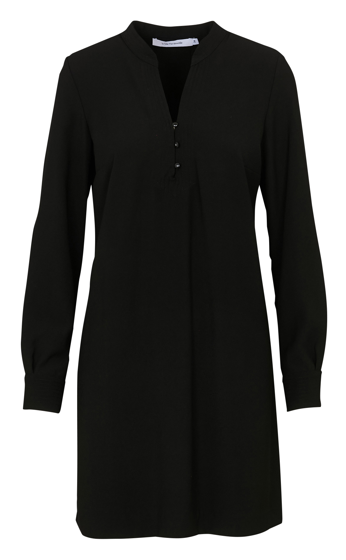 Midi dress with Tunisian neckline LA FEE MARABOUTEE Black