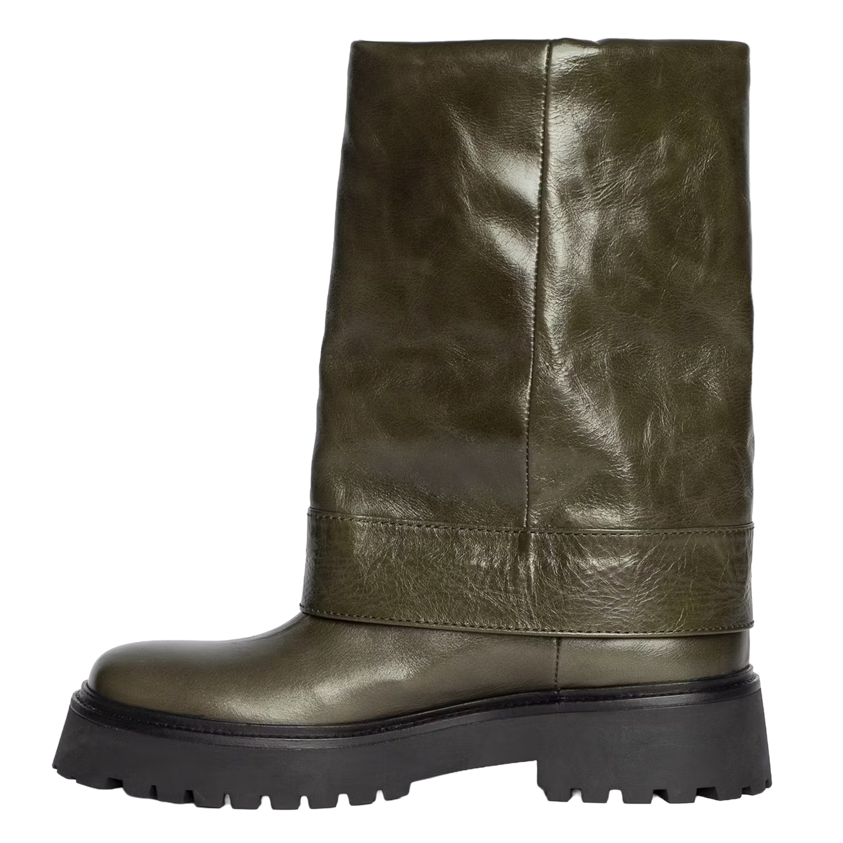 Vintage effect leather pants effect boots ZADIG&VOLTAIRE Green