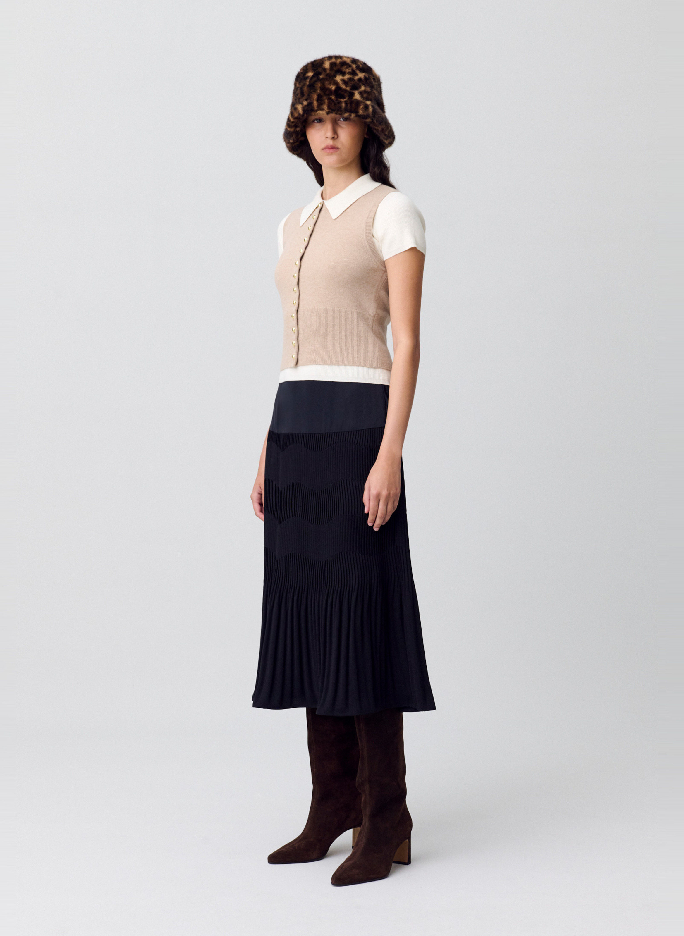Long high-waisted skirt CLAUDIE PIERLOT Black