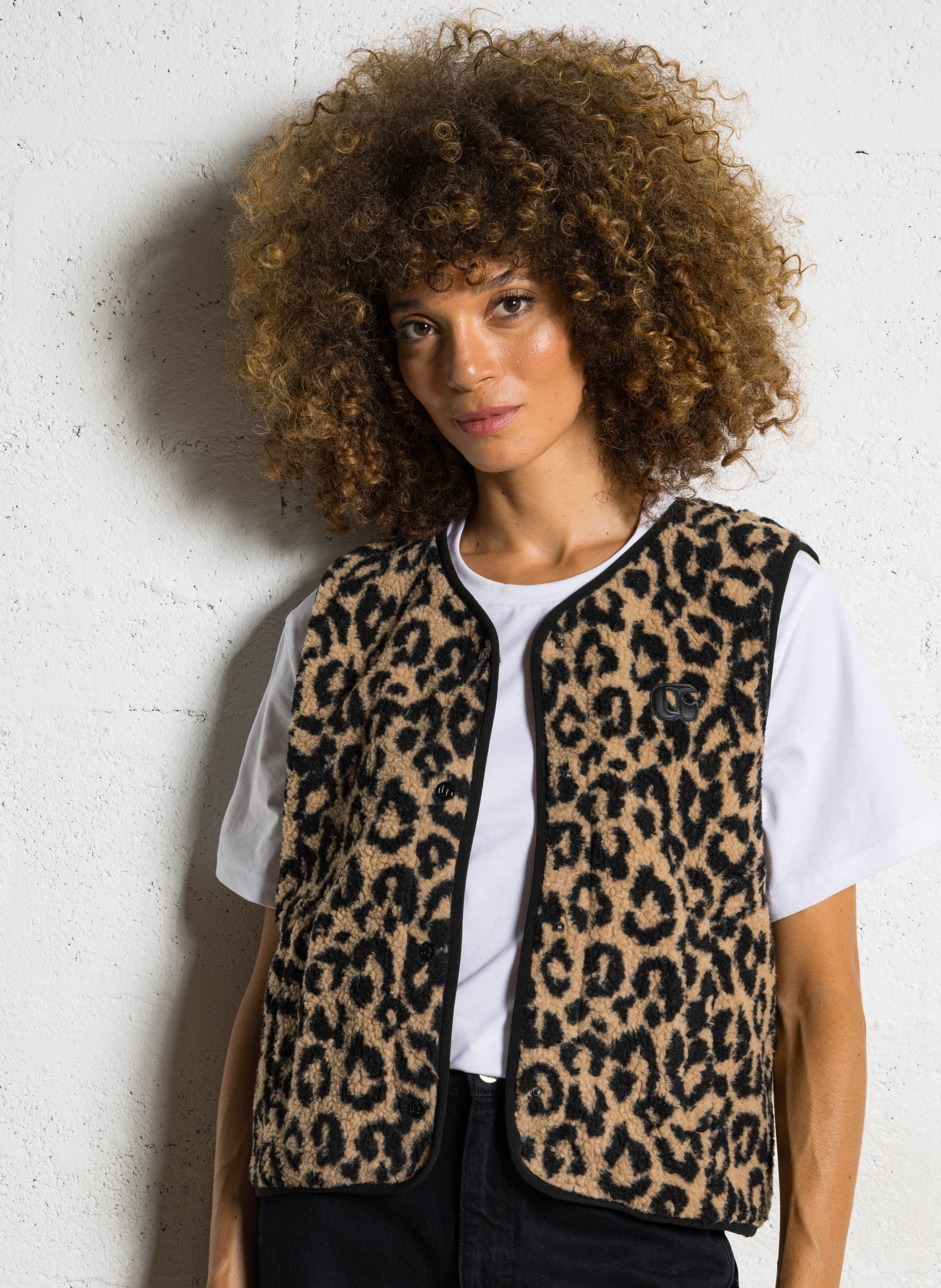 Veste droite col V imprimée LE TEMPS DES CERISES