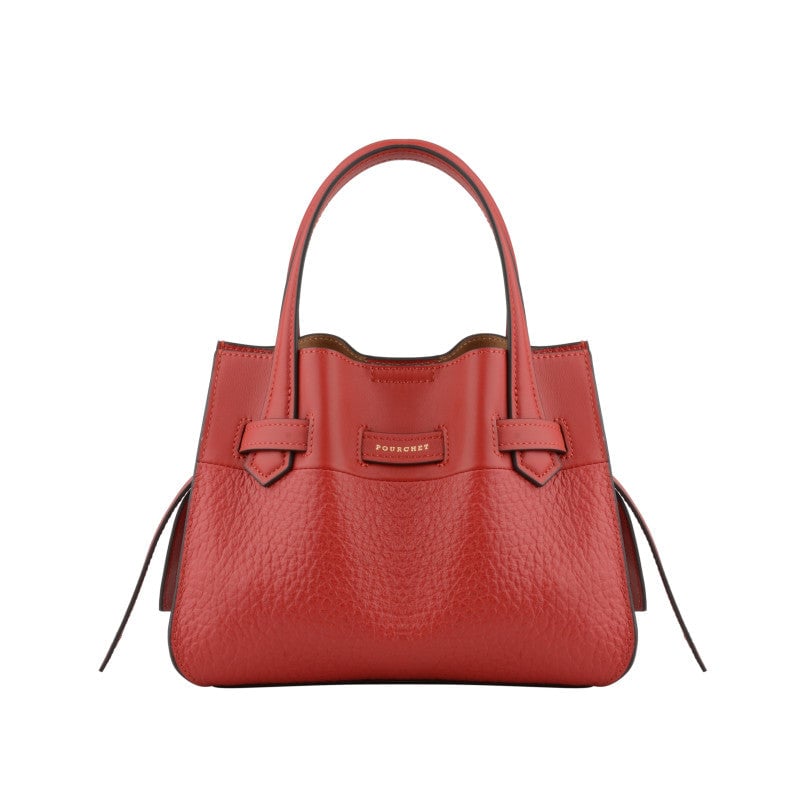 Handbag - cowhide leather POURCHET Red