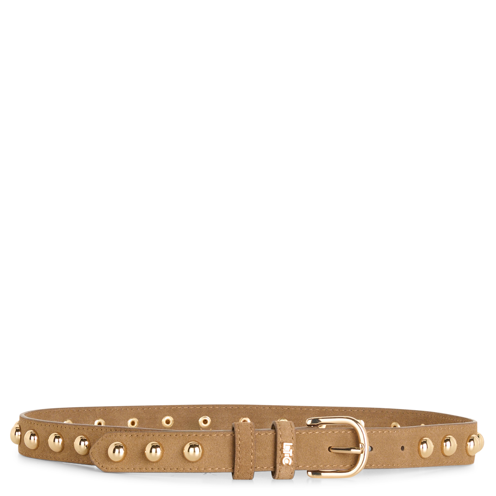 Ceinture à studs en cuir velours LE TEMPS DES CERISES Marron