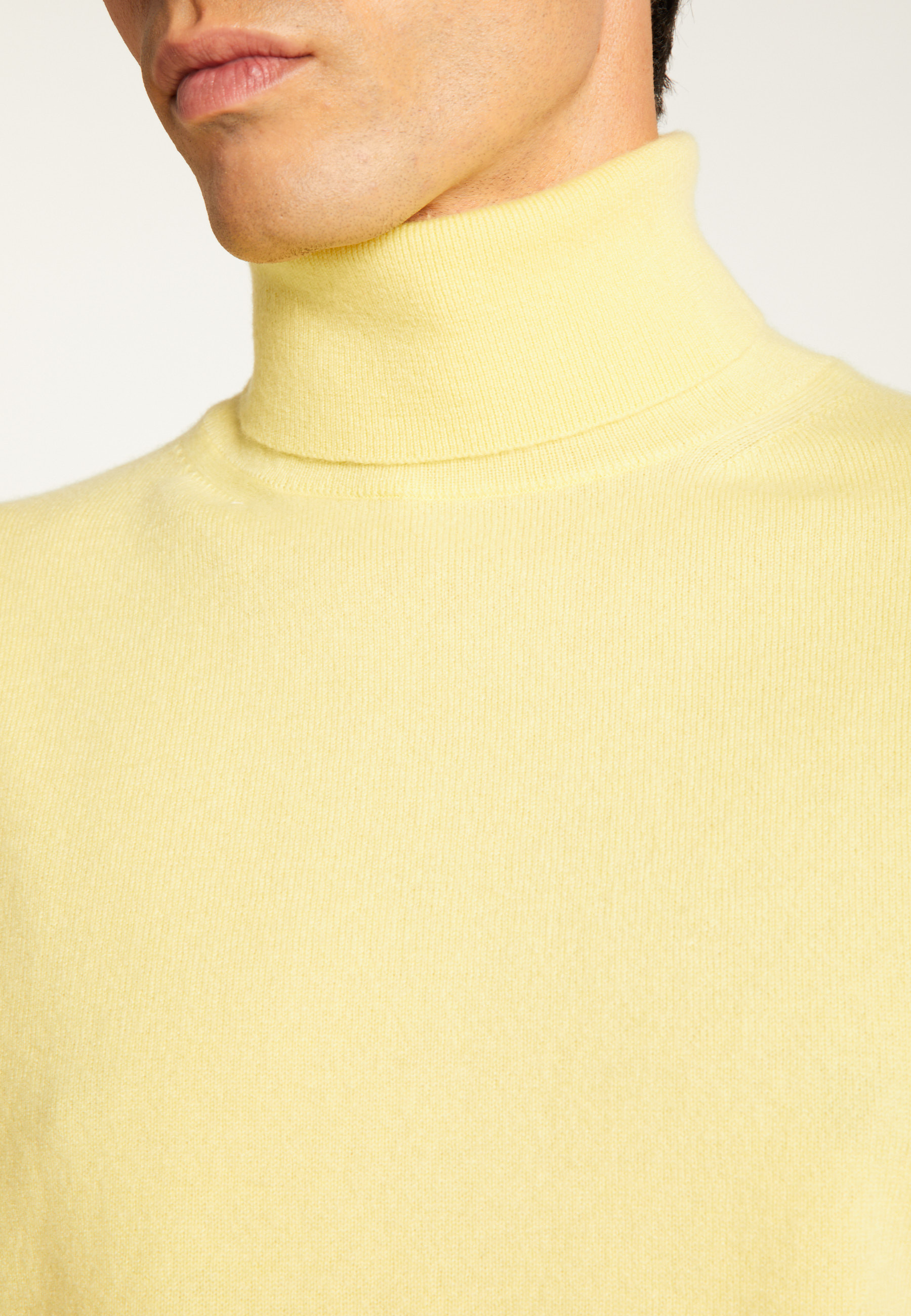 Cashmere polo neck sweater MAISON MONTAGUT Yellow