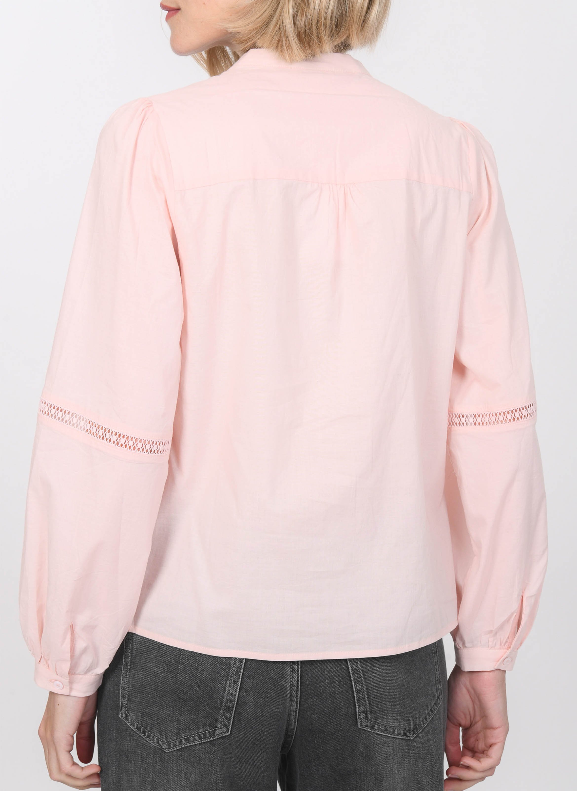 Recht katoenen overhemd met opstaande kraag KOOKAI Roze