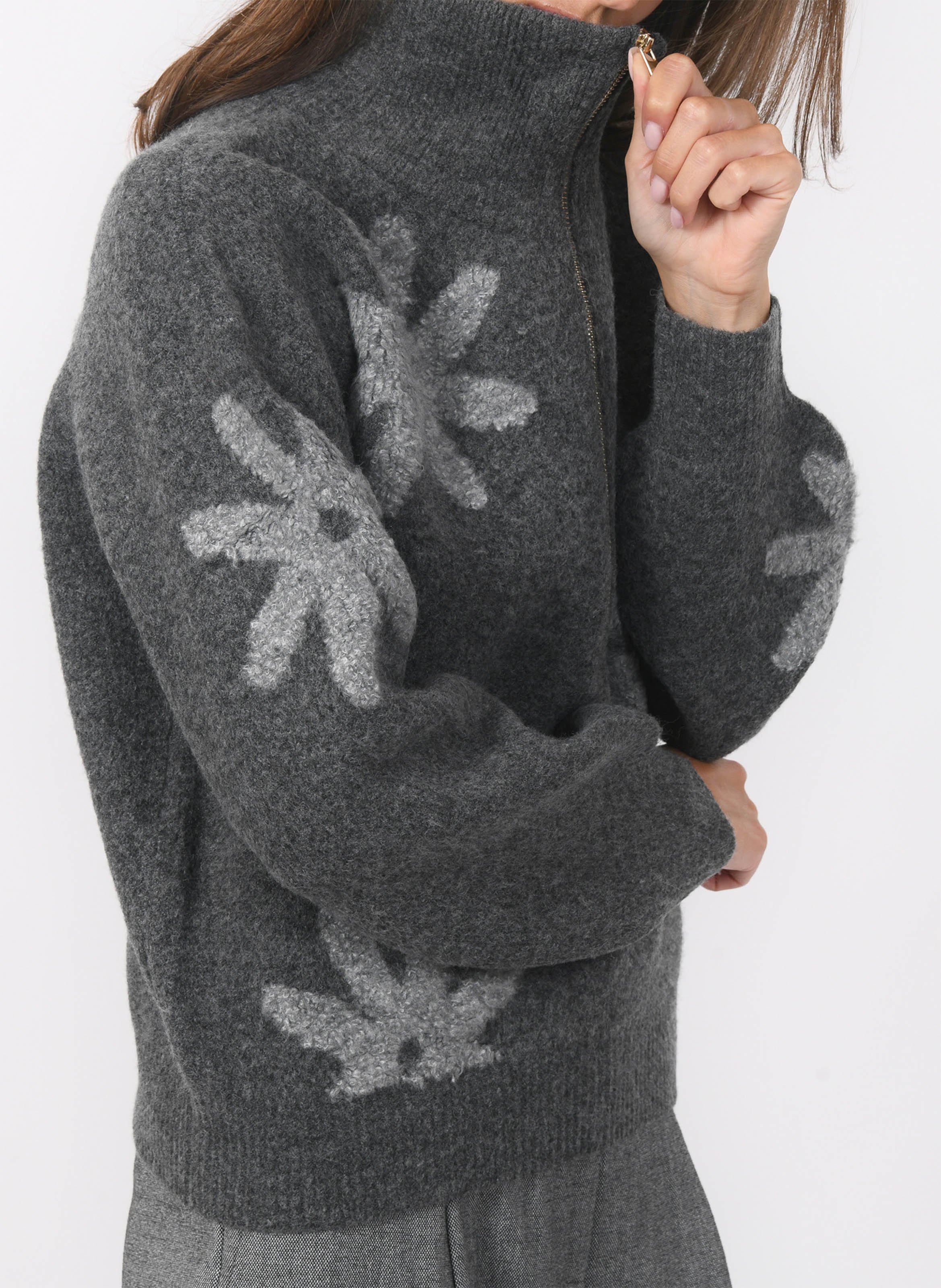 Gerade geschnittener Strickpullover KOOKAI Grau