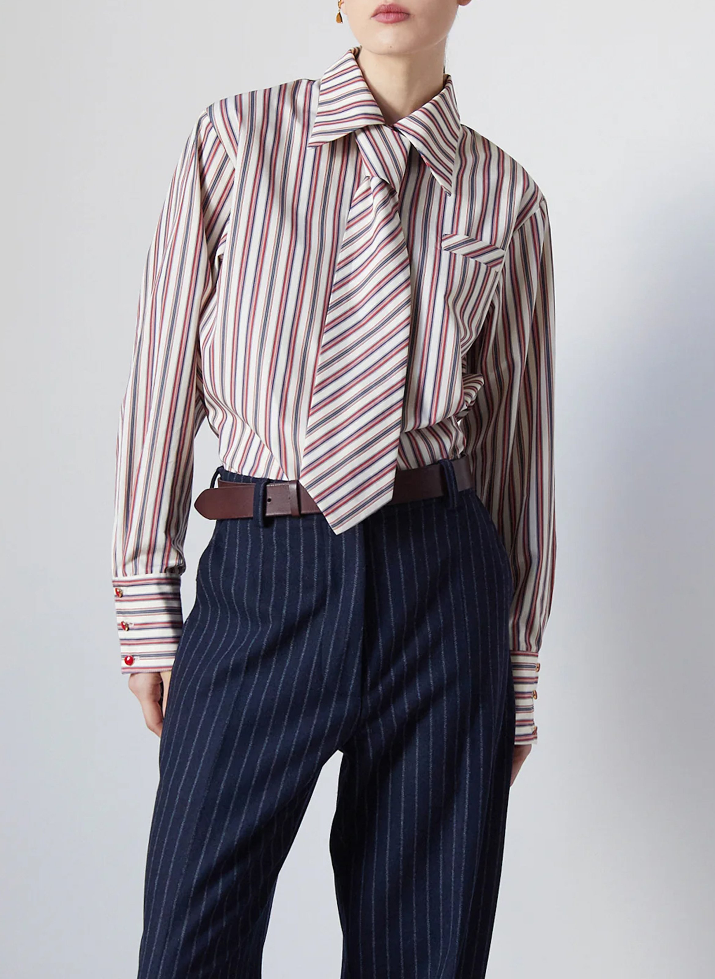 Chemise à rayures col classique THE LABEL EDITION Multicolore