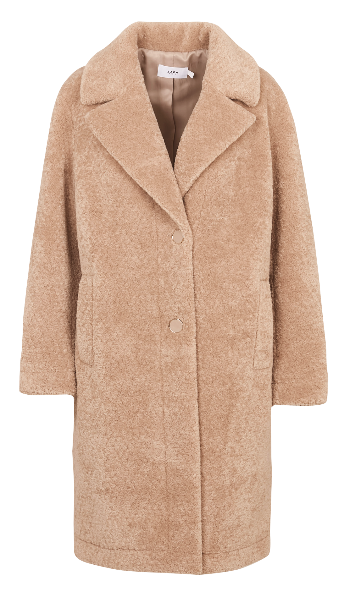 Coat with fur-lined tailored collar ZAPA Brown