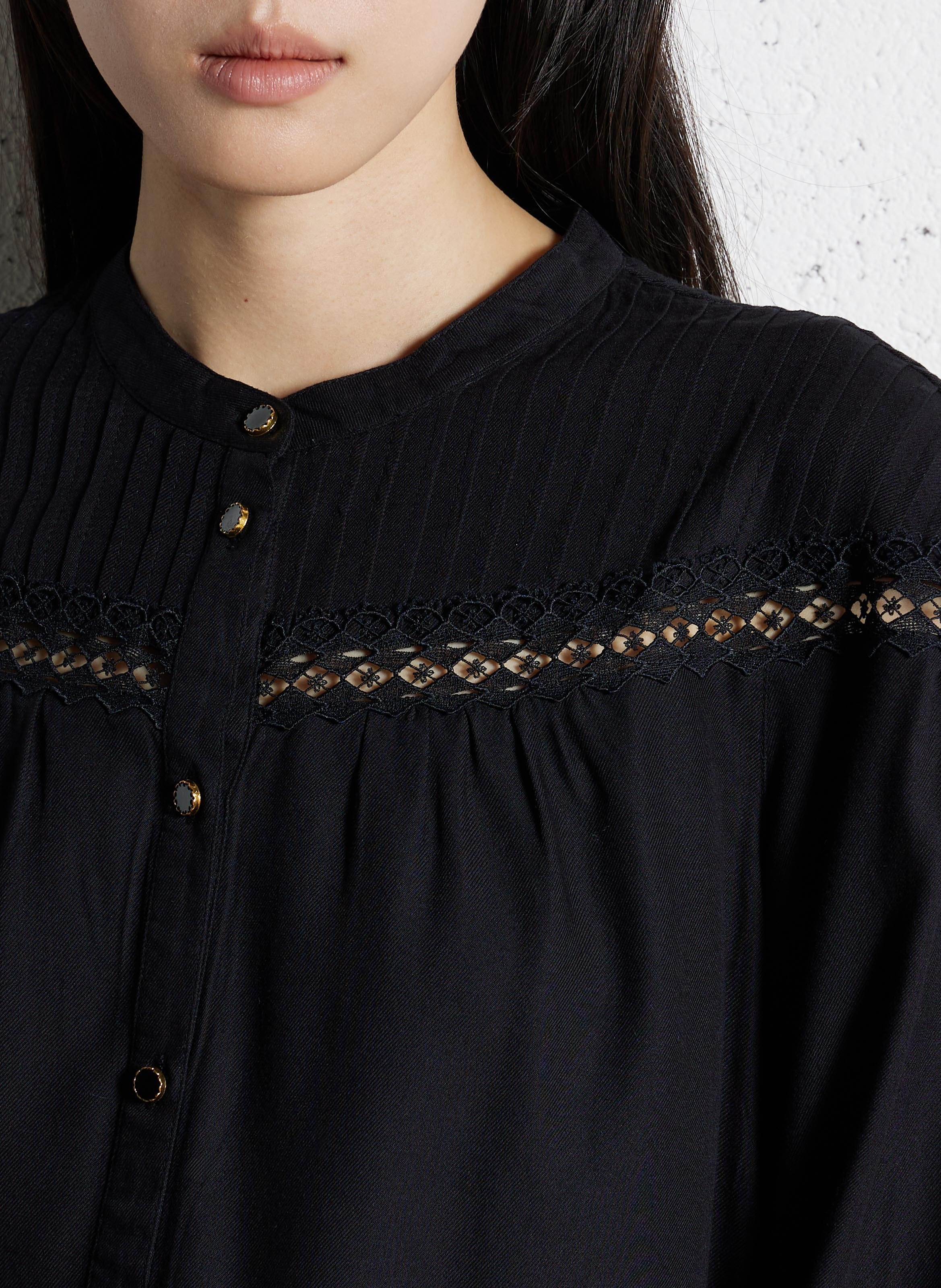 Camicia dritta scollo tondo I CODE Nero