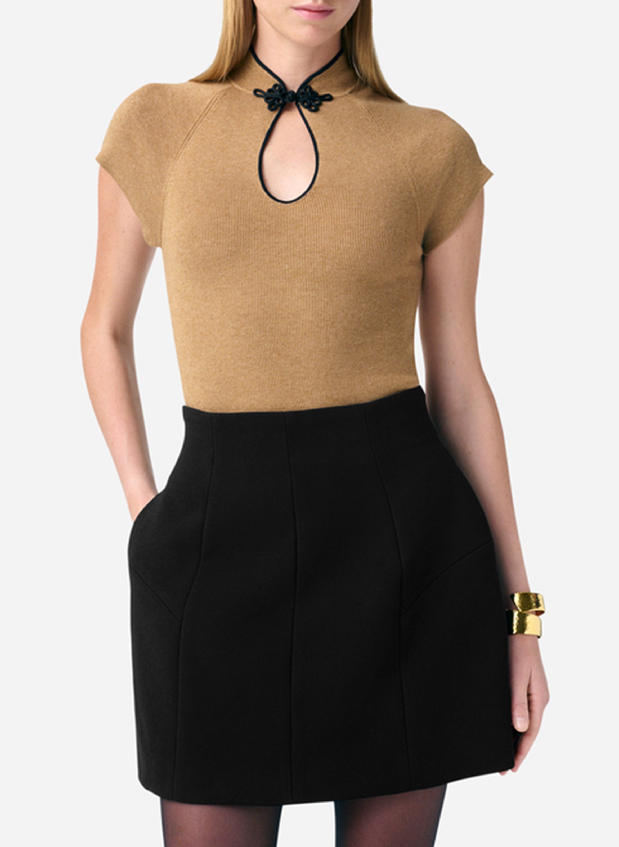 Jupe courte taille haute VANESSA BRUNO Noir