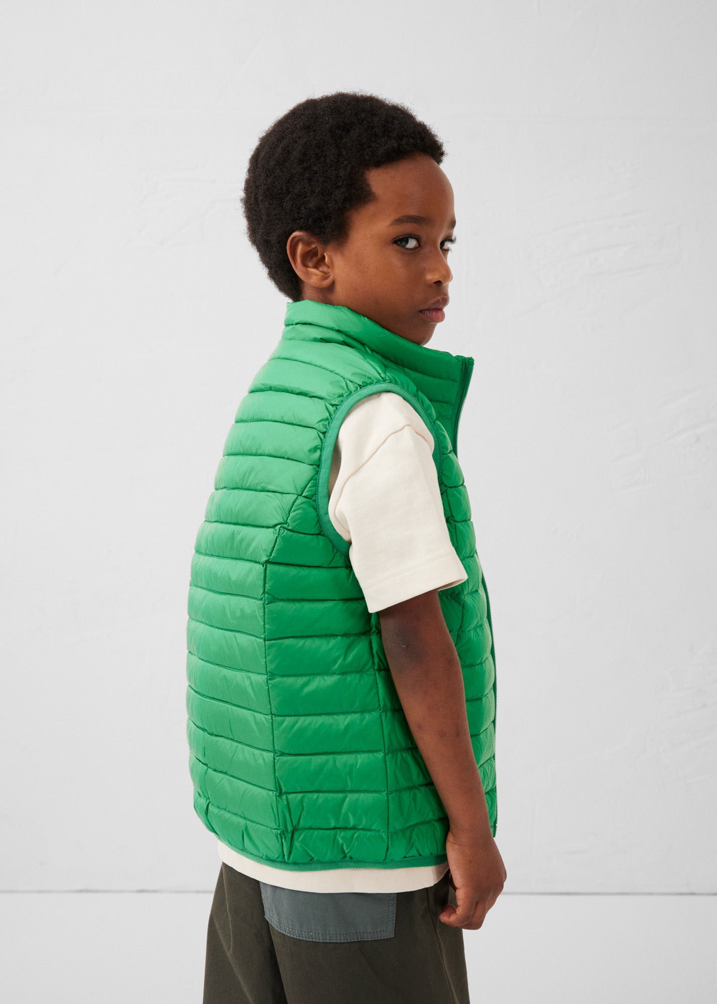 Zoe children's sleeveless puffer jacket JOTT Green
