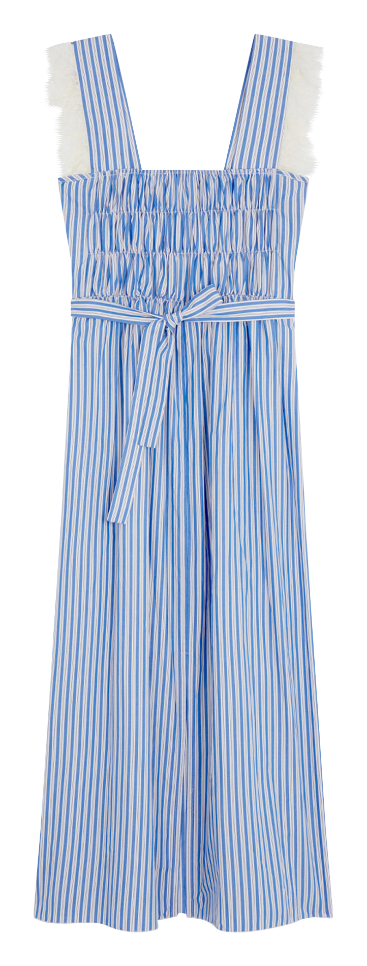 <em>Lange gestreepte jurk met riem</em> ROSEANNA Blauw