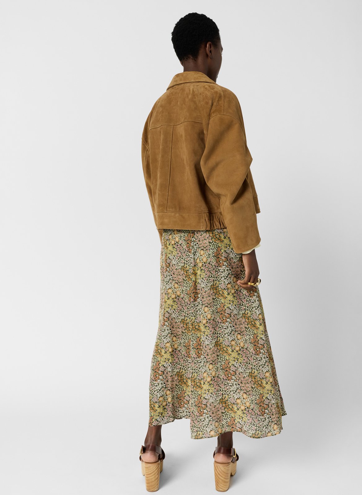 Flared floral maxi skirt GERARD DAREL Pink