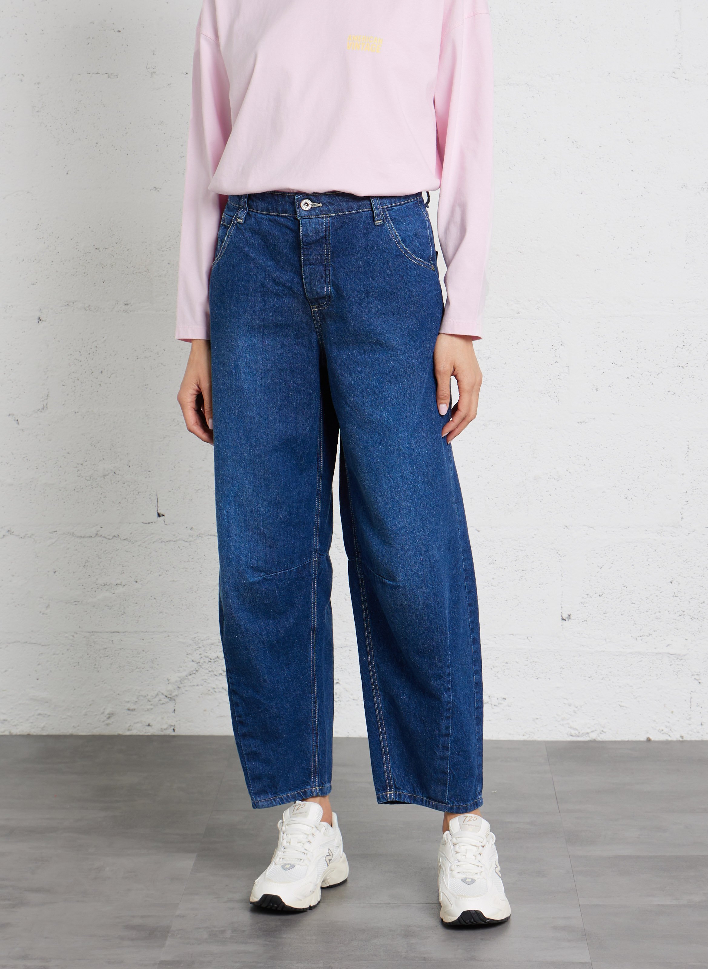 Jean baggy en coton PLEASE Bleu