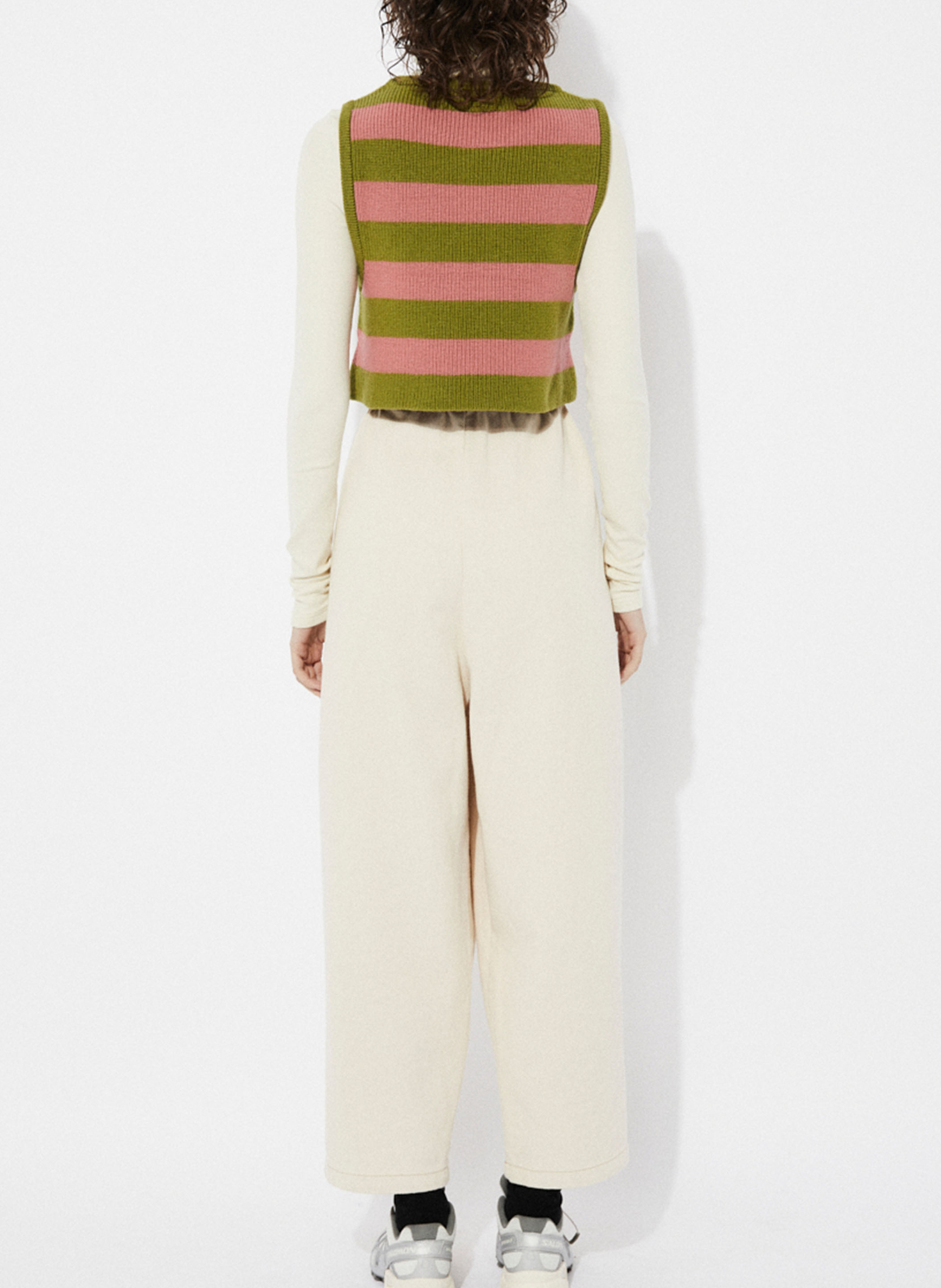 Pull sans manches rayé en laine  RITA ROW Vert