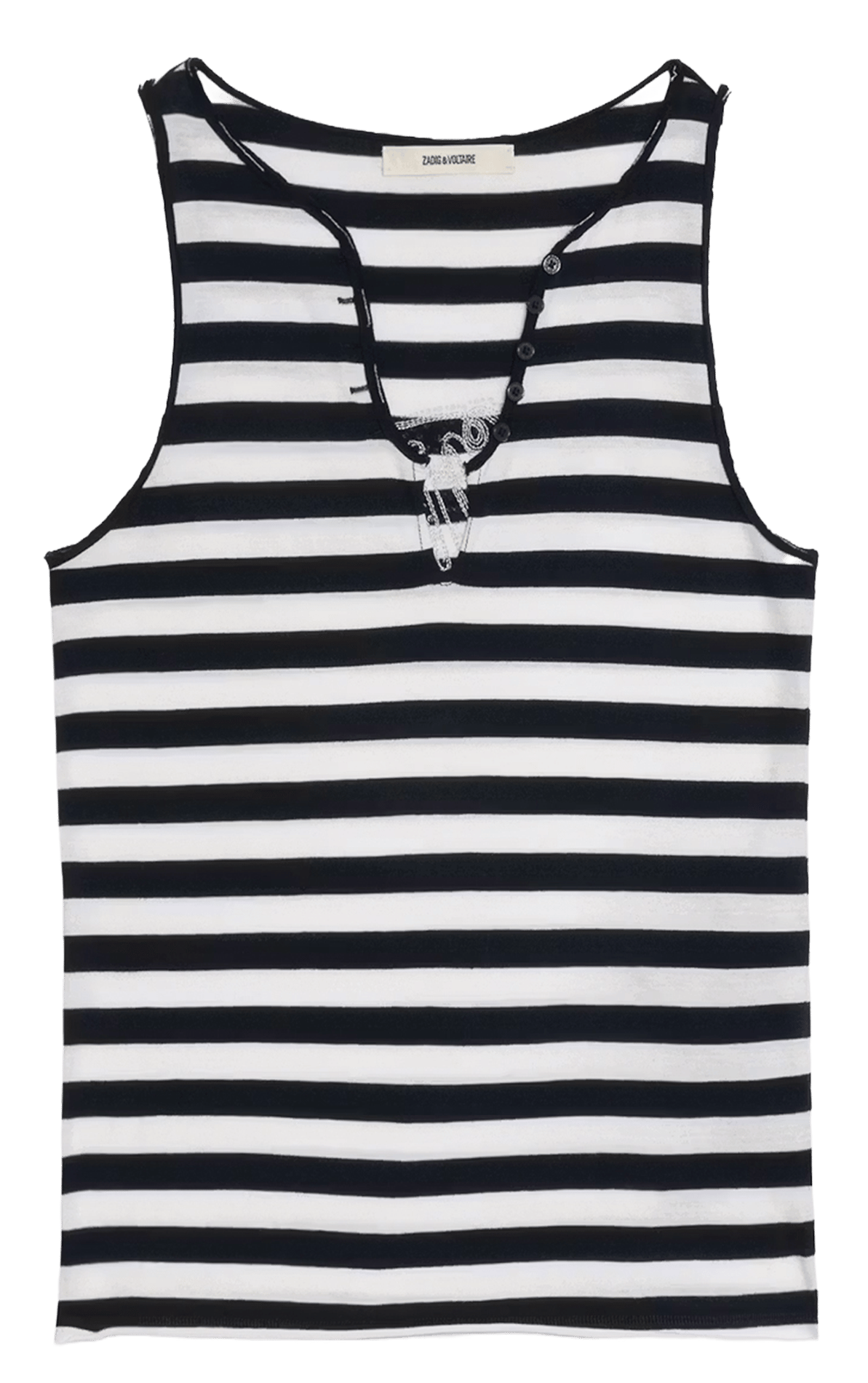 Débardeur rayé à dos strassé ZADIG&VOLTAIRE Blanc