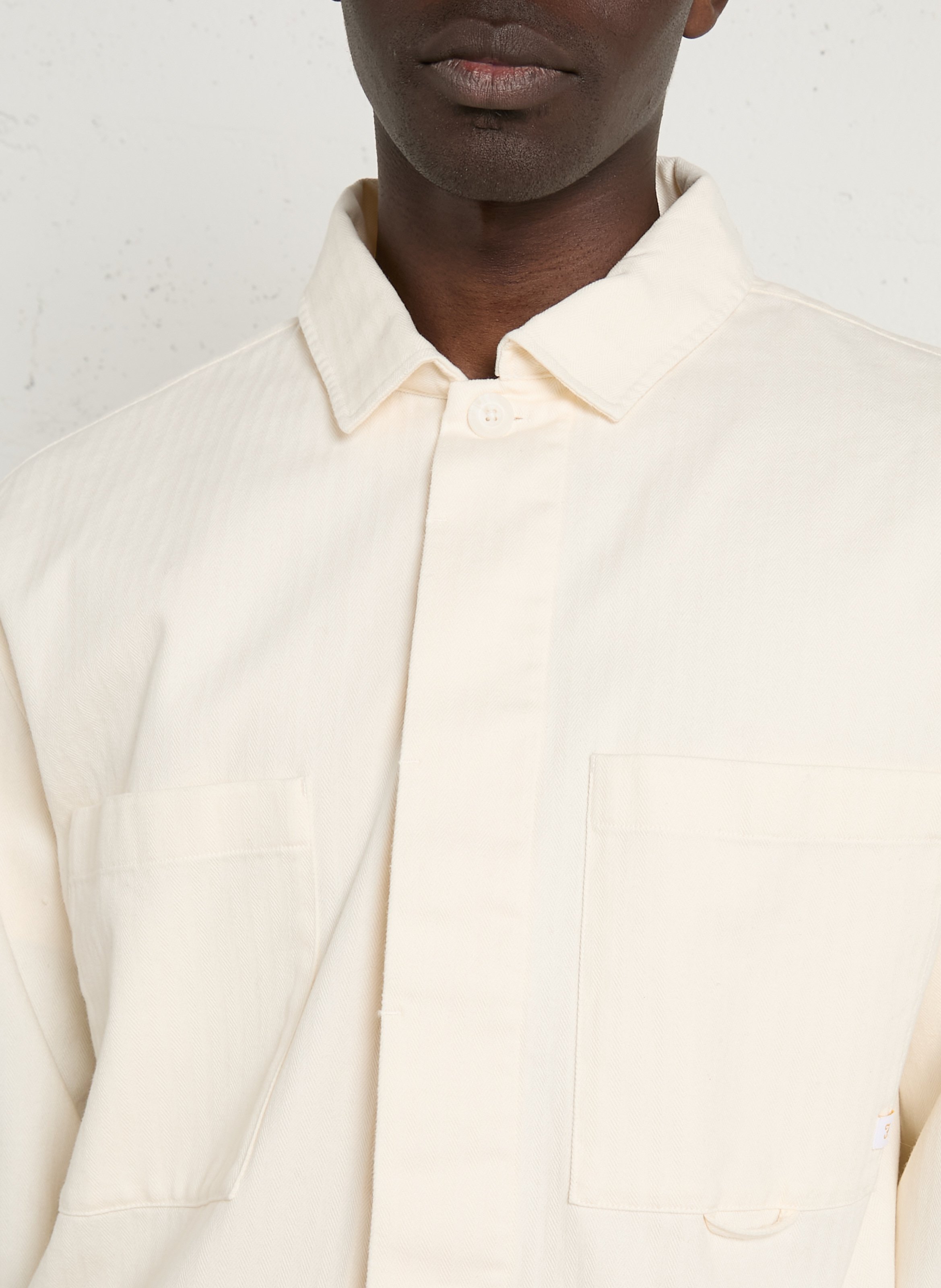 Chemise droite unie en coton FARAH Blanc