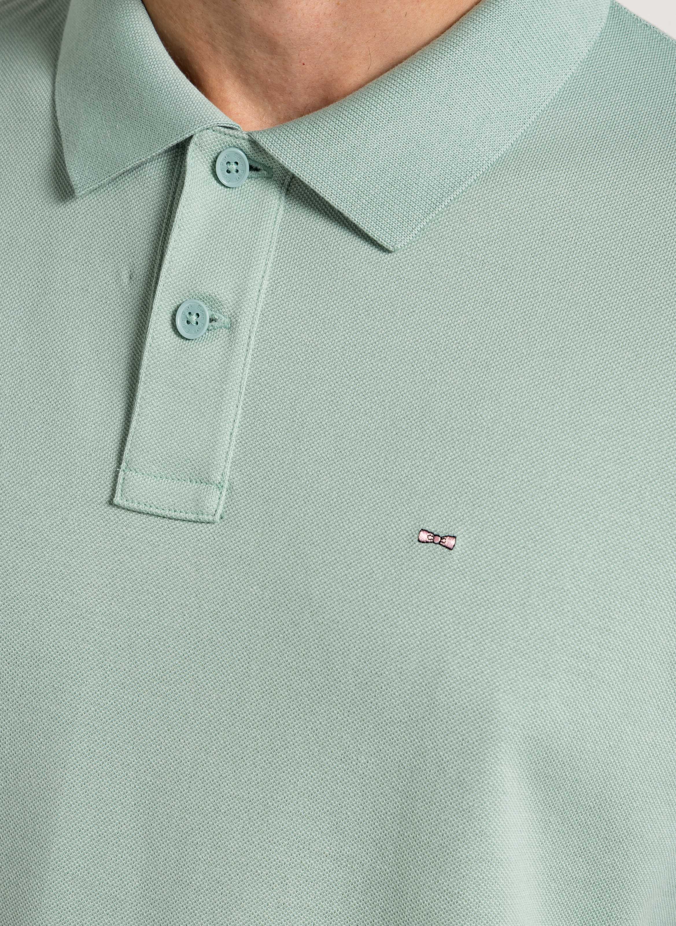 Straight cotton polo shirt EDEN PARK Green