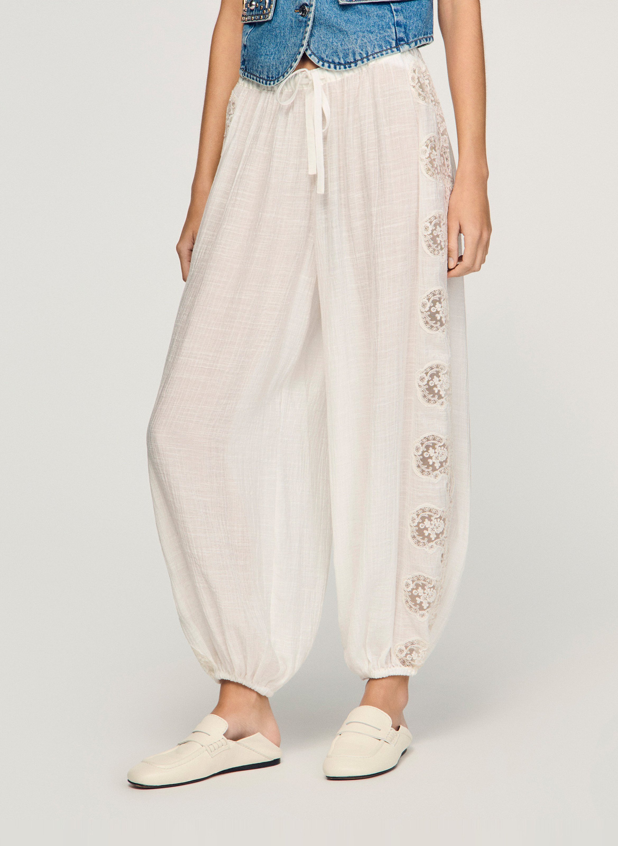 Grote kanten pantalon SANDRO Wit