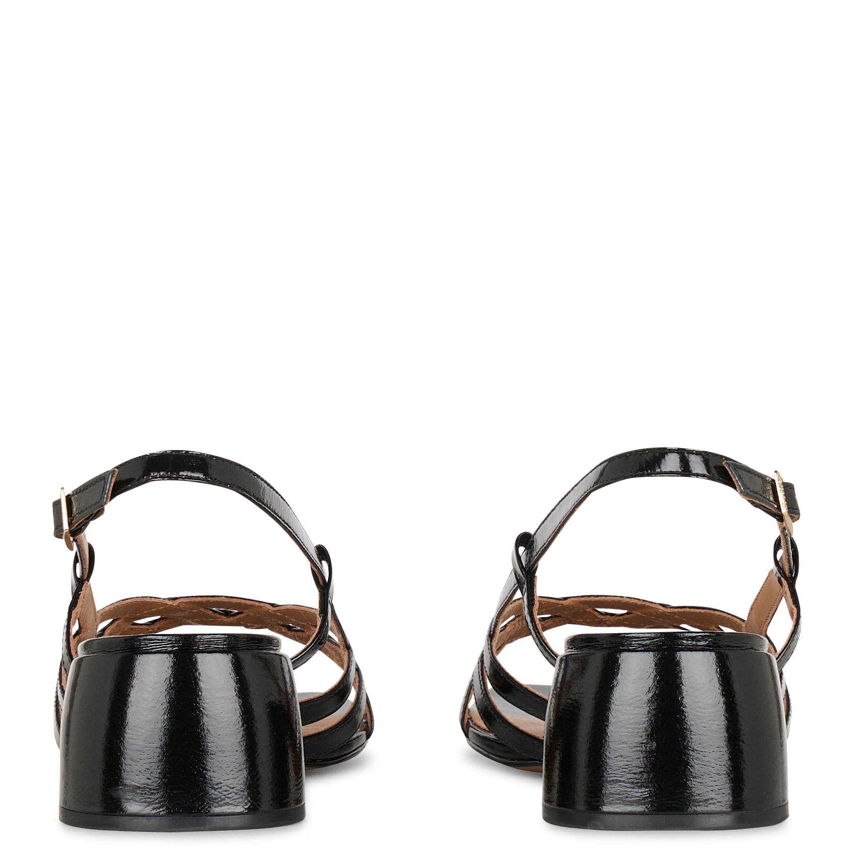 Heeled patent leather sandals JB MARTIN Black