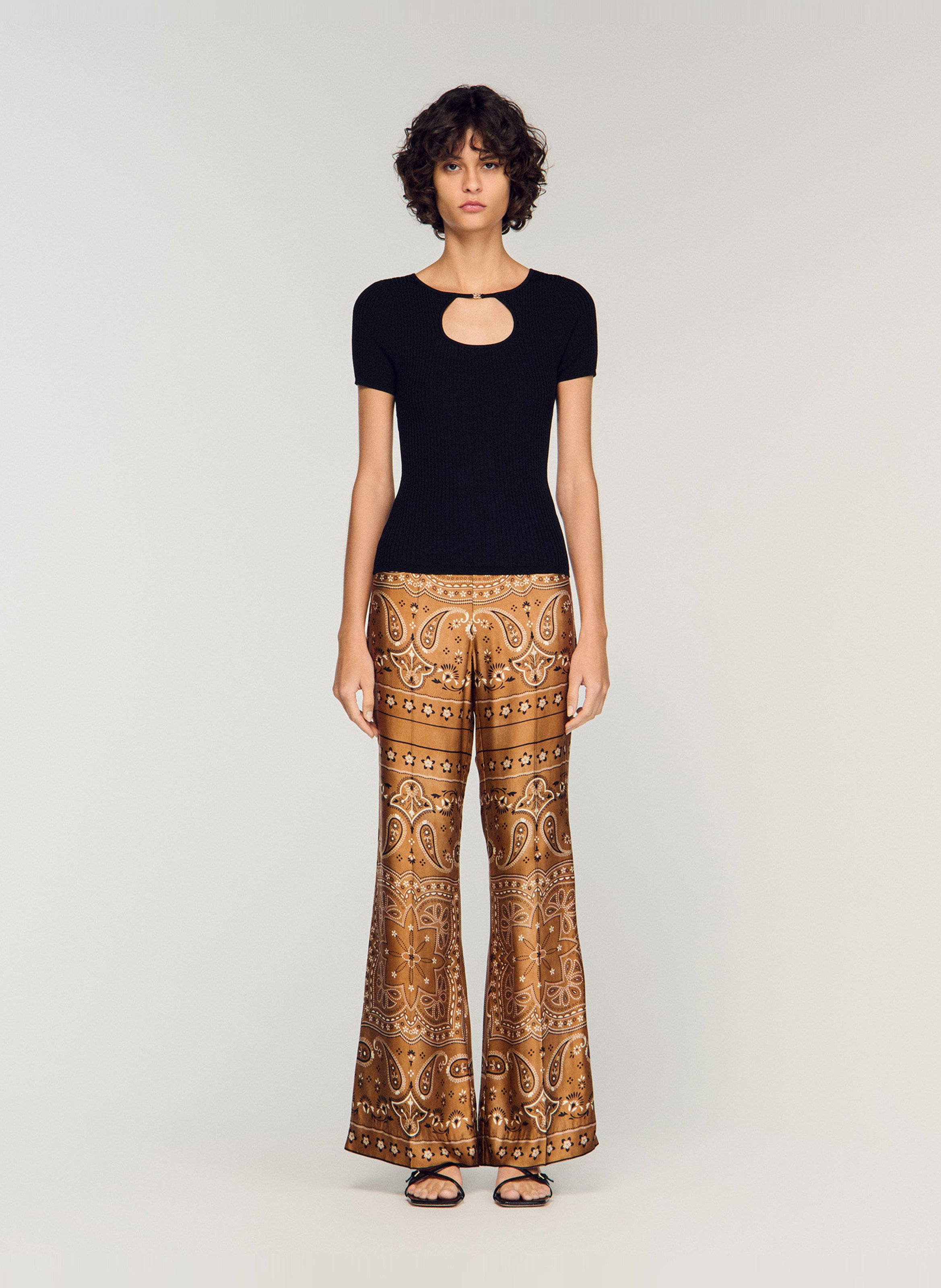 Top ajusté manches courtes  SANDRO Noir