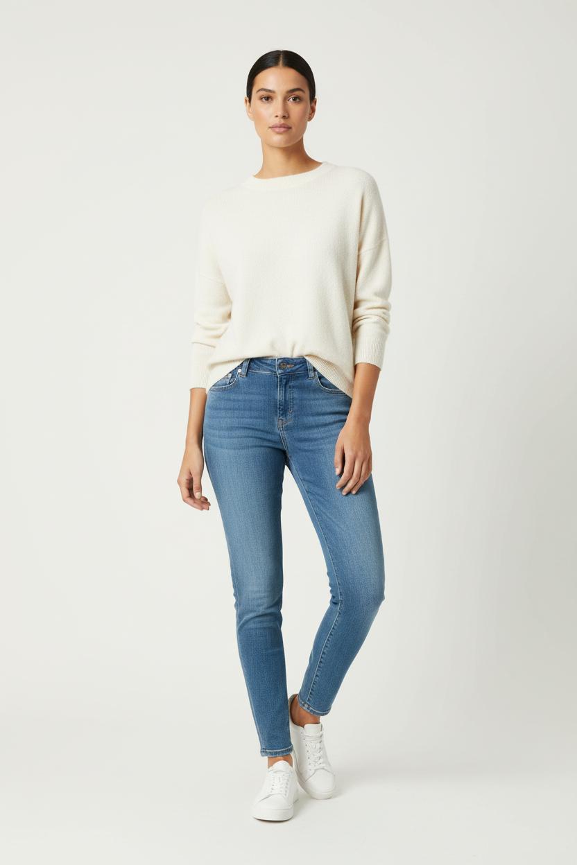 Cropped slim jeans with studs CLOSED - Seconde Main Blue