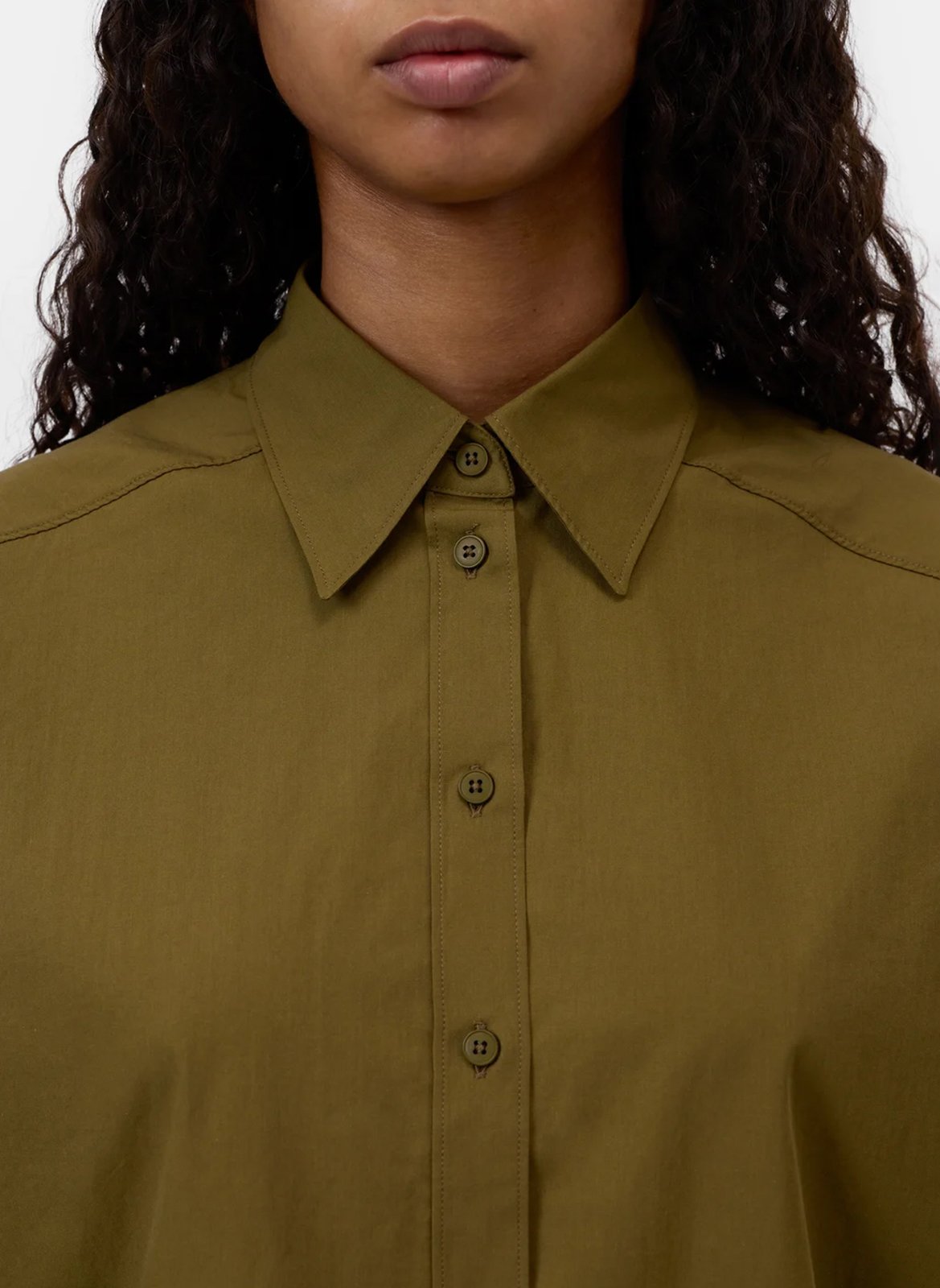 Chemise col classique en coton bio CLOSED Vert