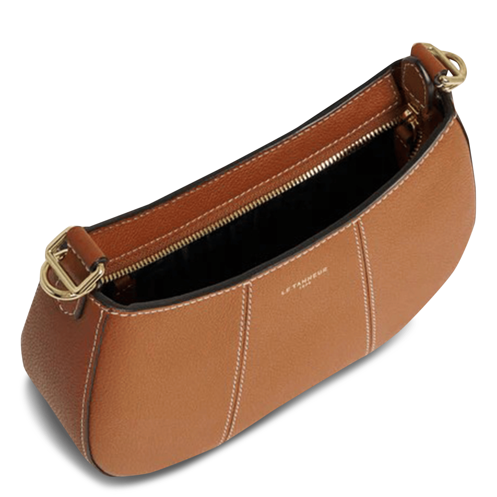 Leather clutch bag LE TANNEUR Brown