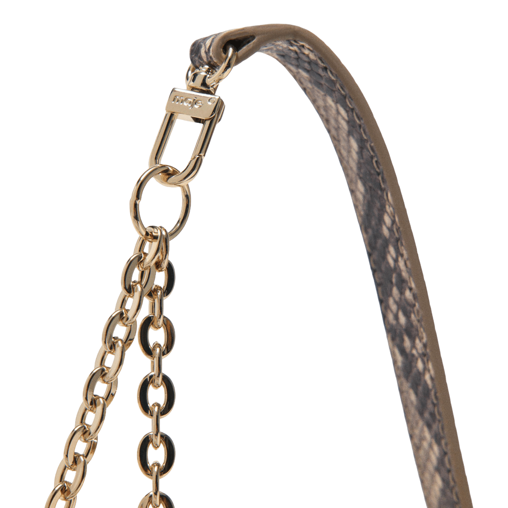 Sac bandoulière à rabat en cuir python MAJE Multicolore