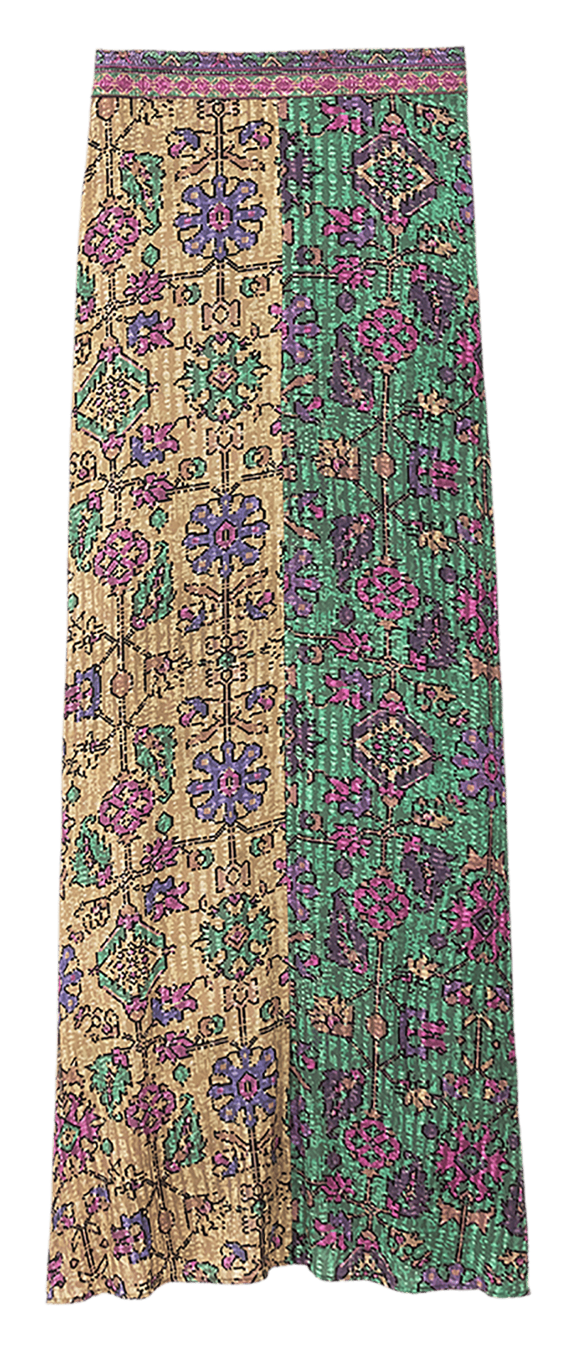 Jupe longue fluide imprimée BA&SH Vert