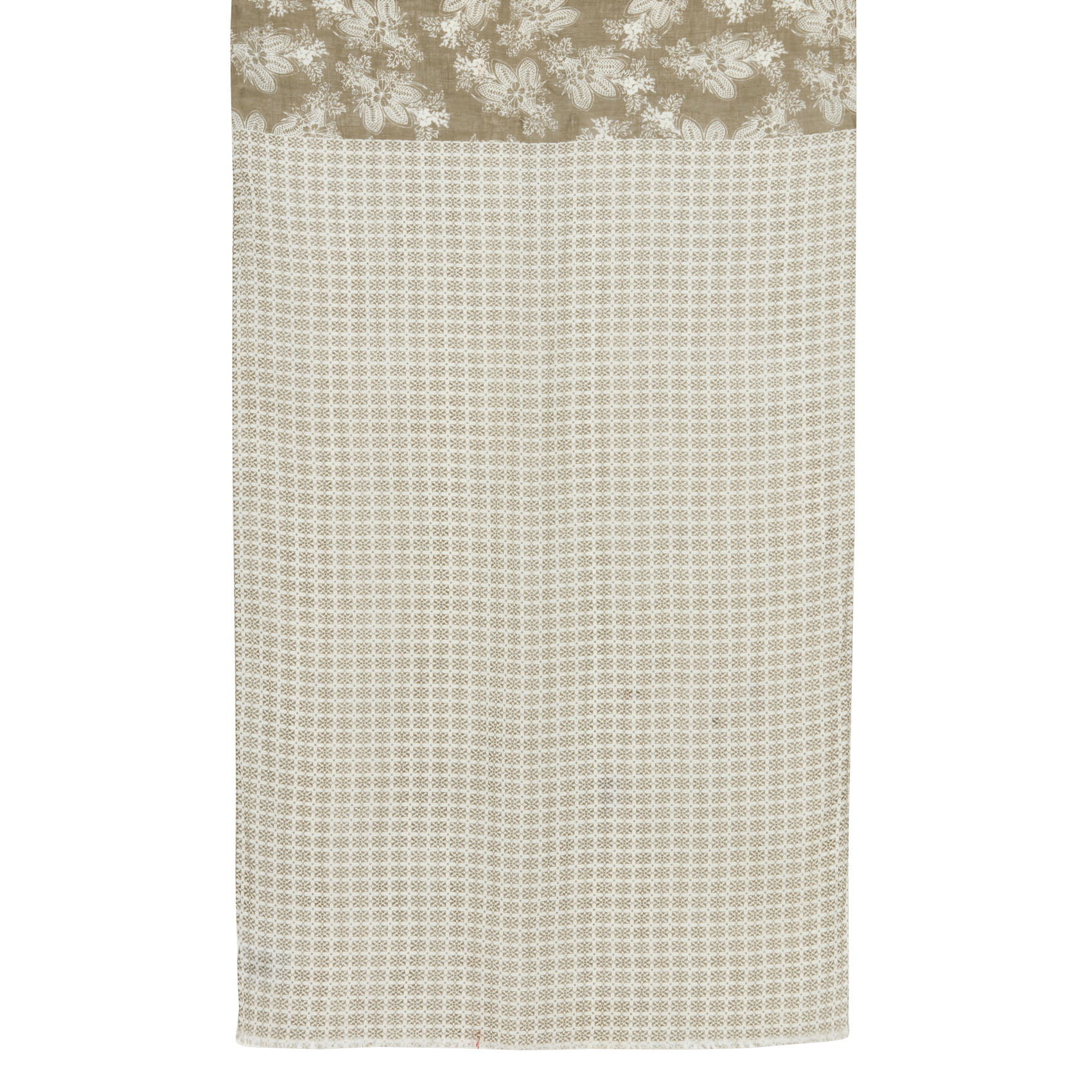 Printed linen and cotton scarf CHEVIGNON Green