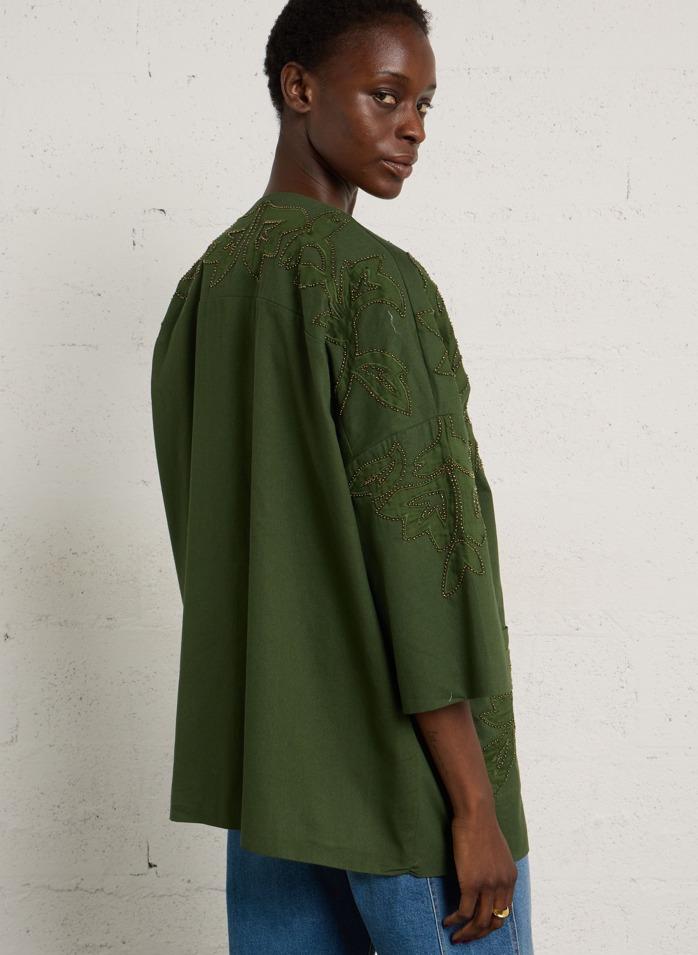 Embroidered jacket MAISON 123 Khaki