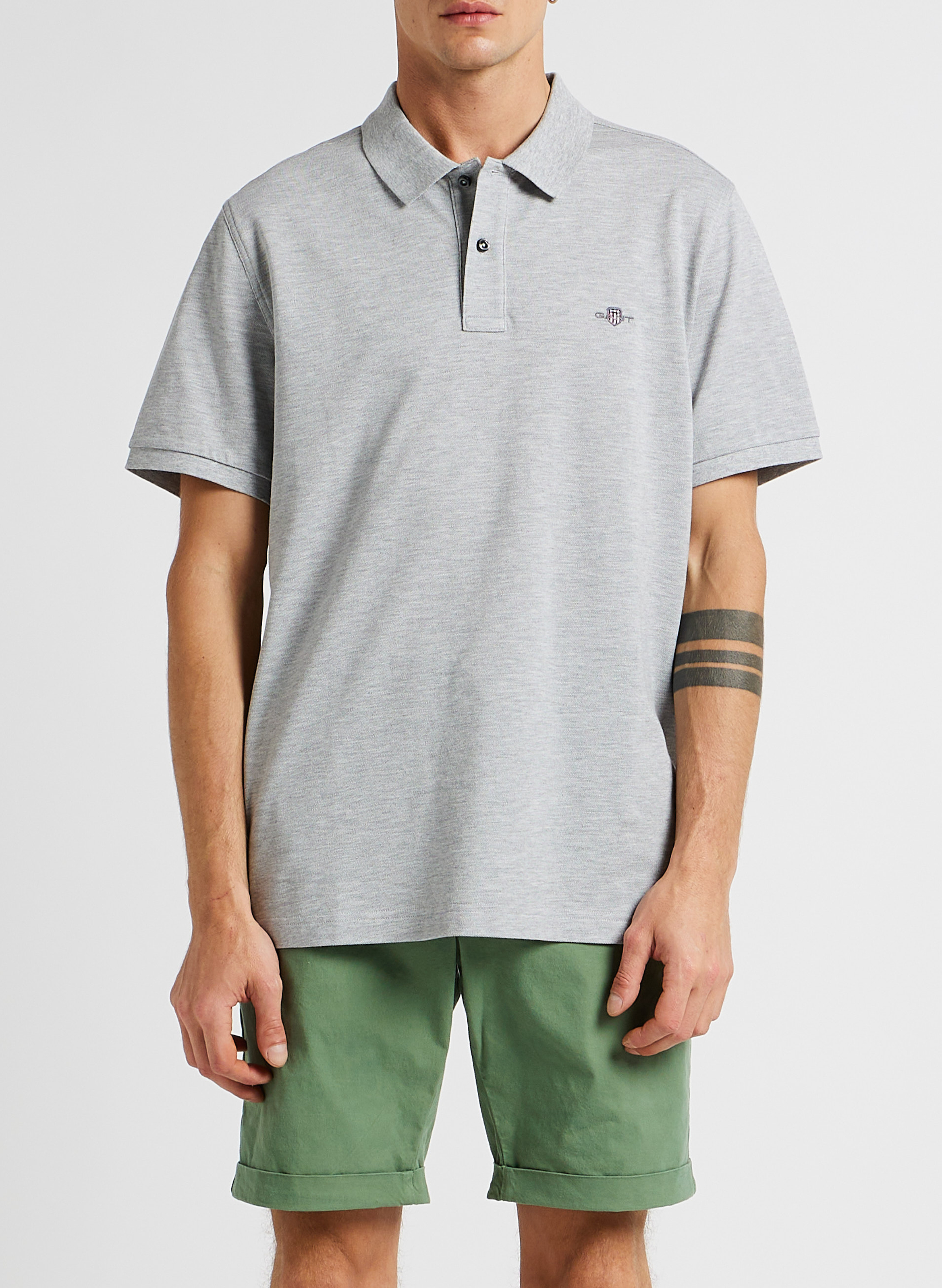 Poloshirt aus Baumwolle mit klassischem Kragen GANT Grau