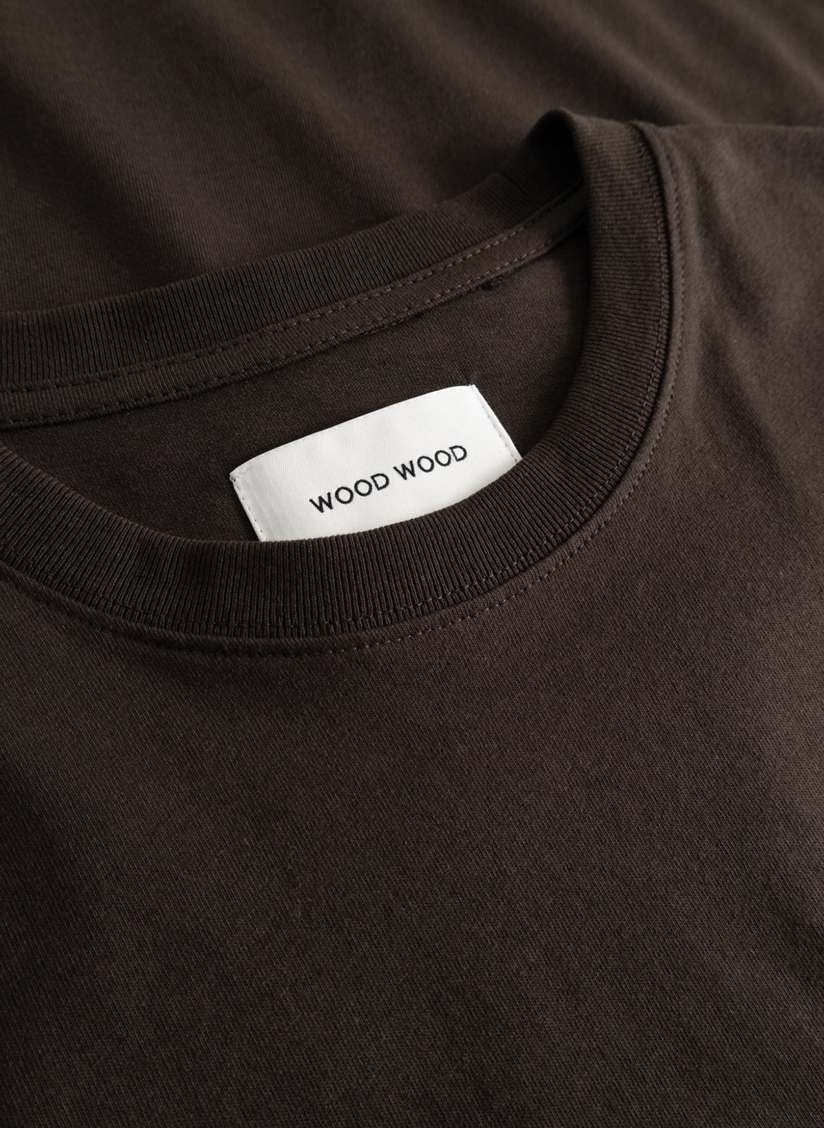 Tee-shirt col rond en coton WOOD WOOD Marron