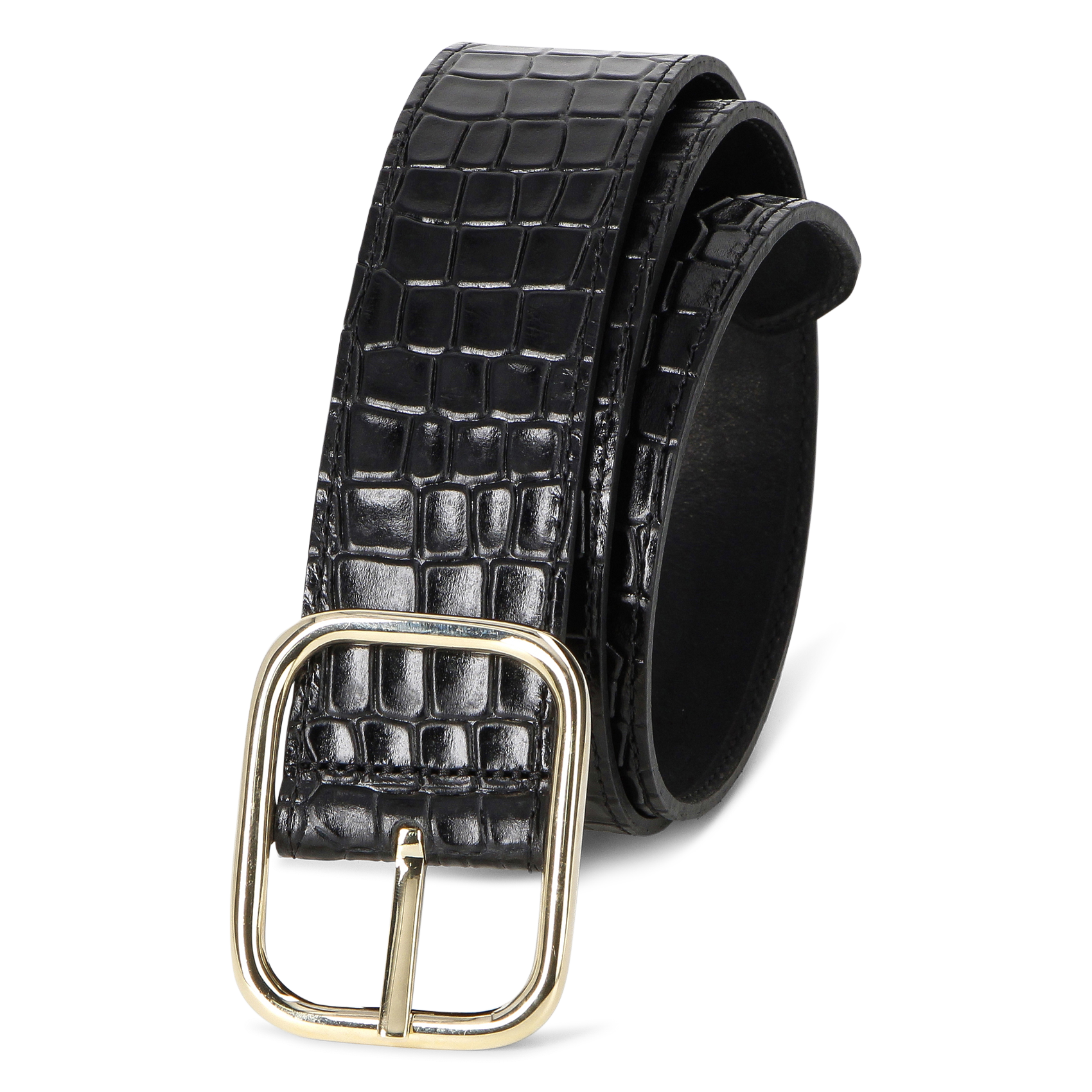 Ceinture en cuir HERBERT FRERE SOEUR Noir
