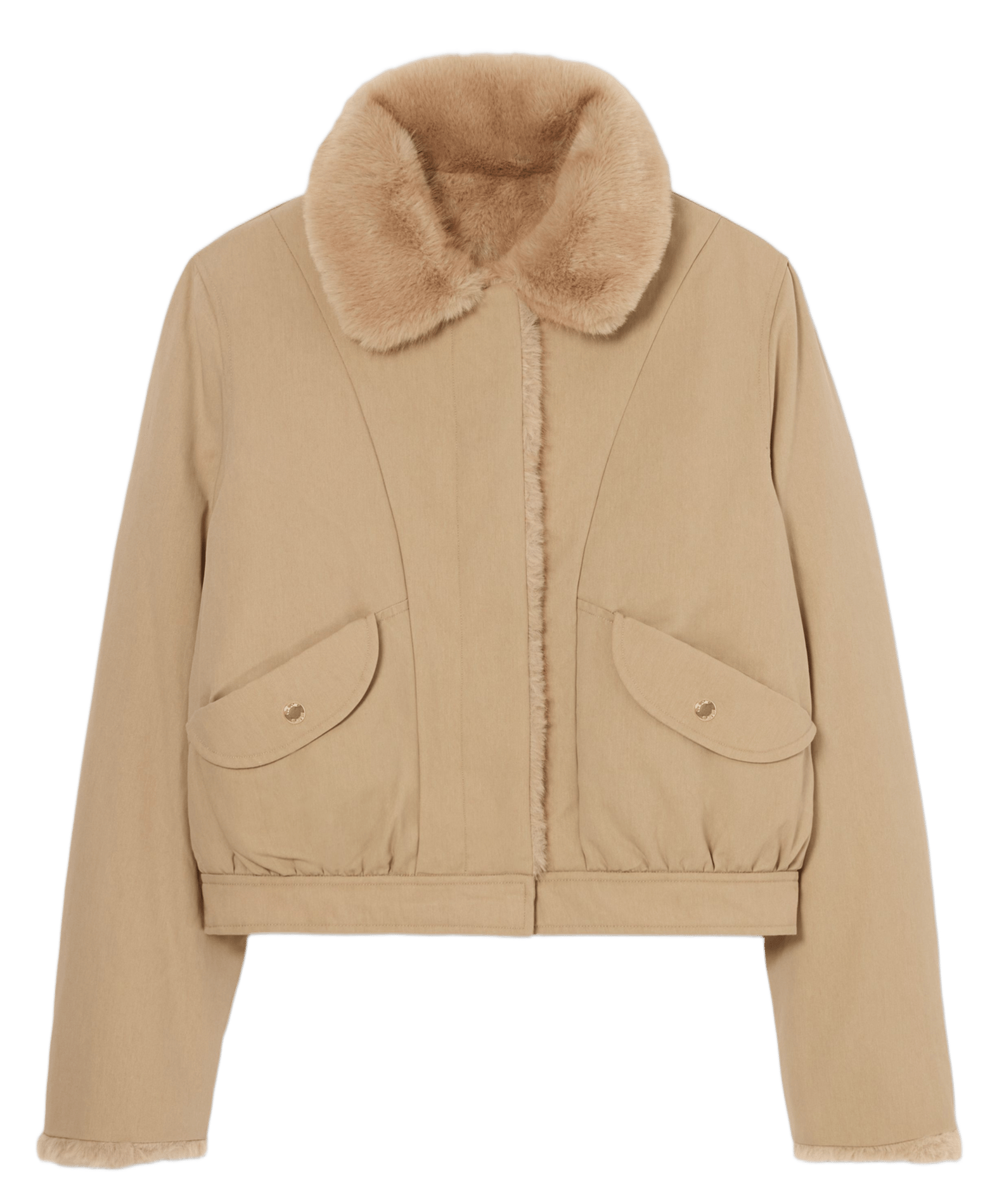 Parka van katoenmix met klassieke kraag CLAUDIE PIERLOT Beige