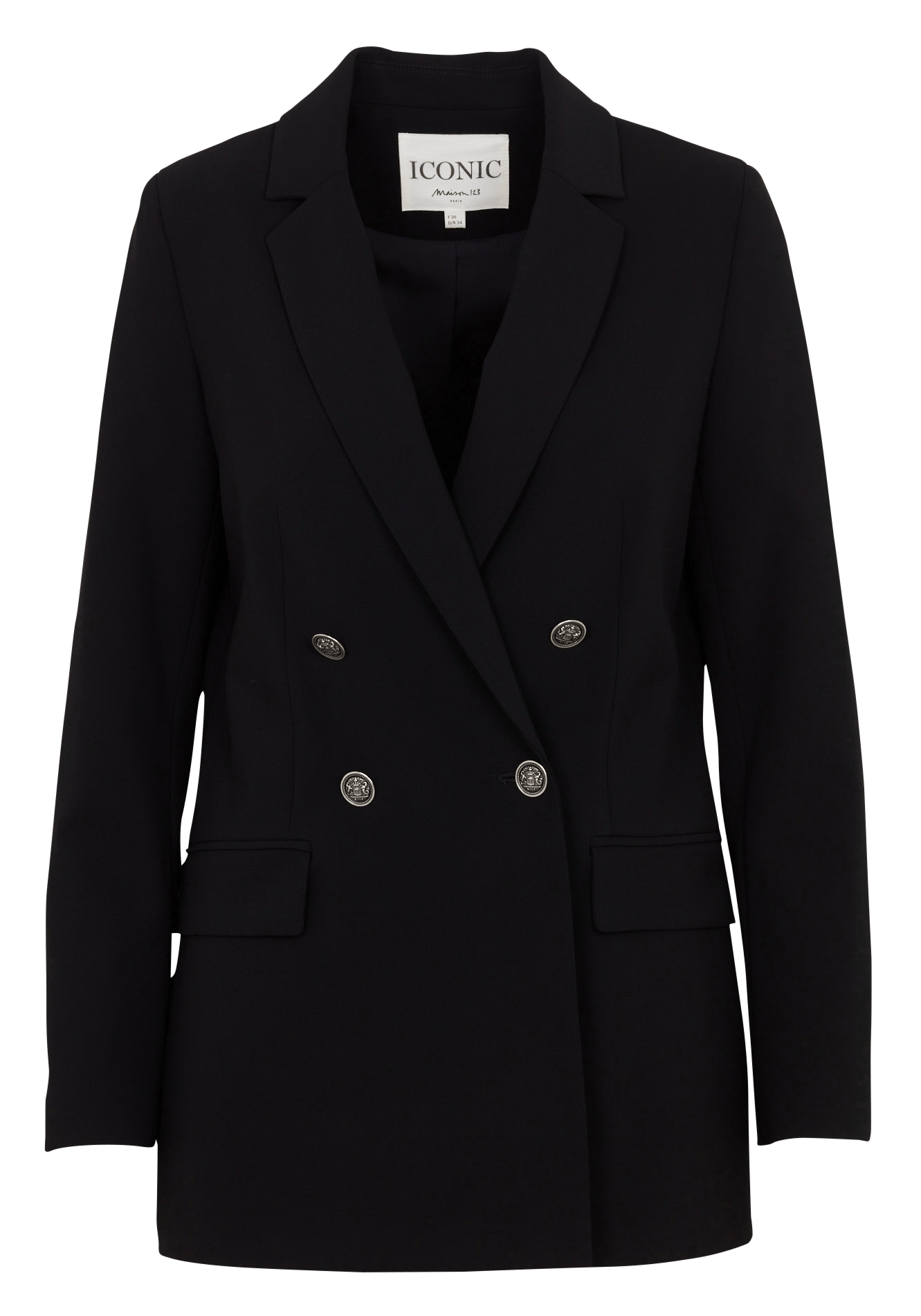 Rechte blazer met dubbele rij knopen MAISON 123 Zwart