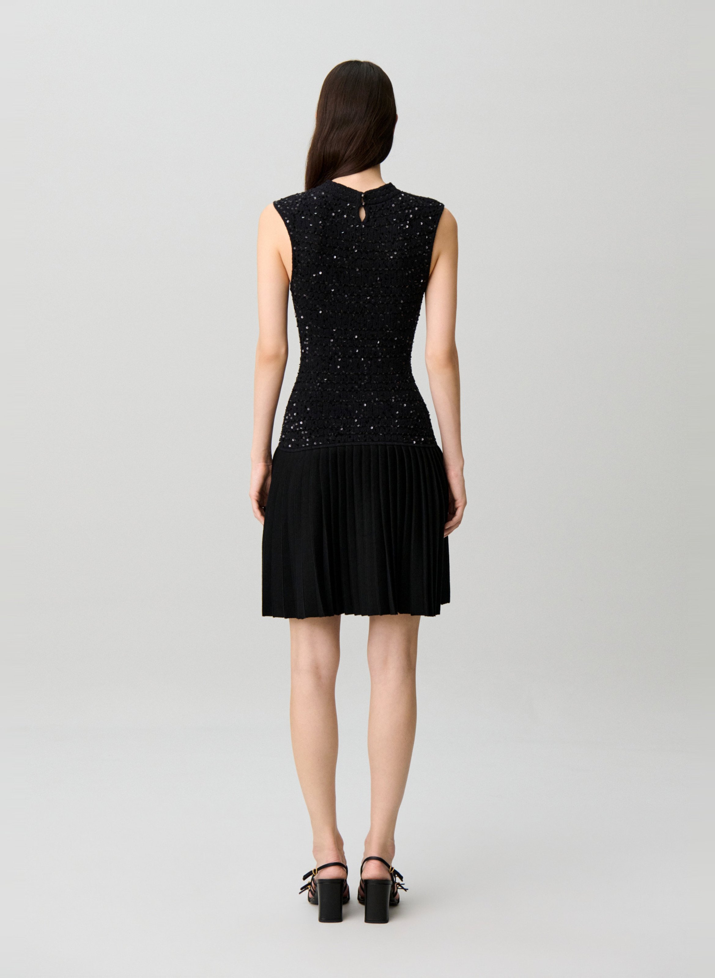 Robe courte évasée à sequins CLAUDIE PIERLOT Noir