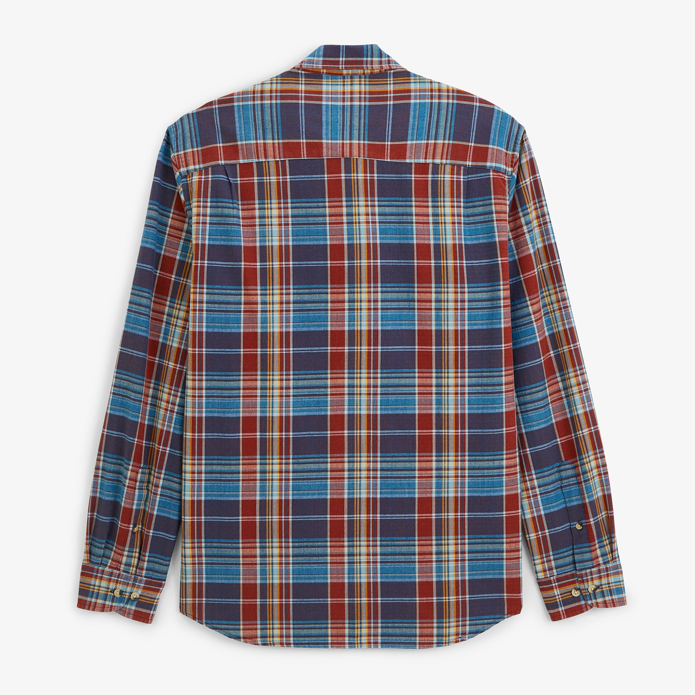 Long-sleeve cotton shirt in blue lupin checkered pattern by Blanco Biarritz SERGE BLANCO Blue