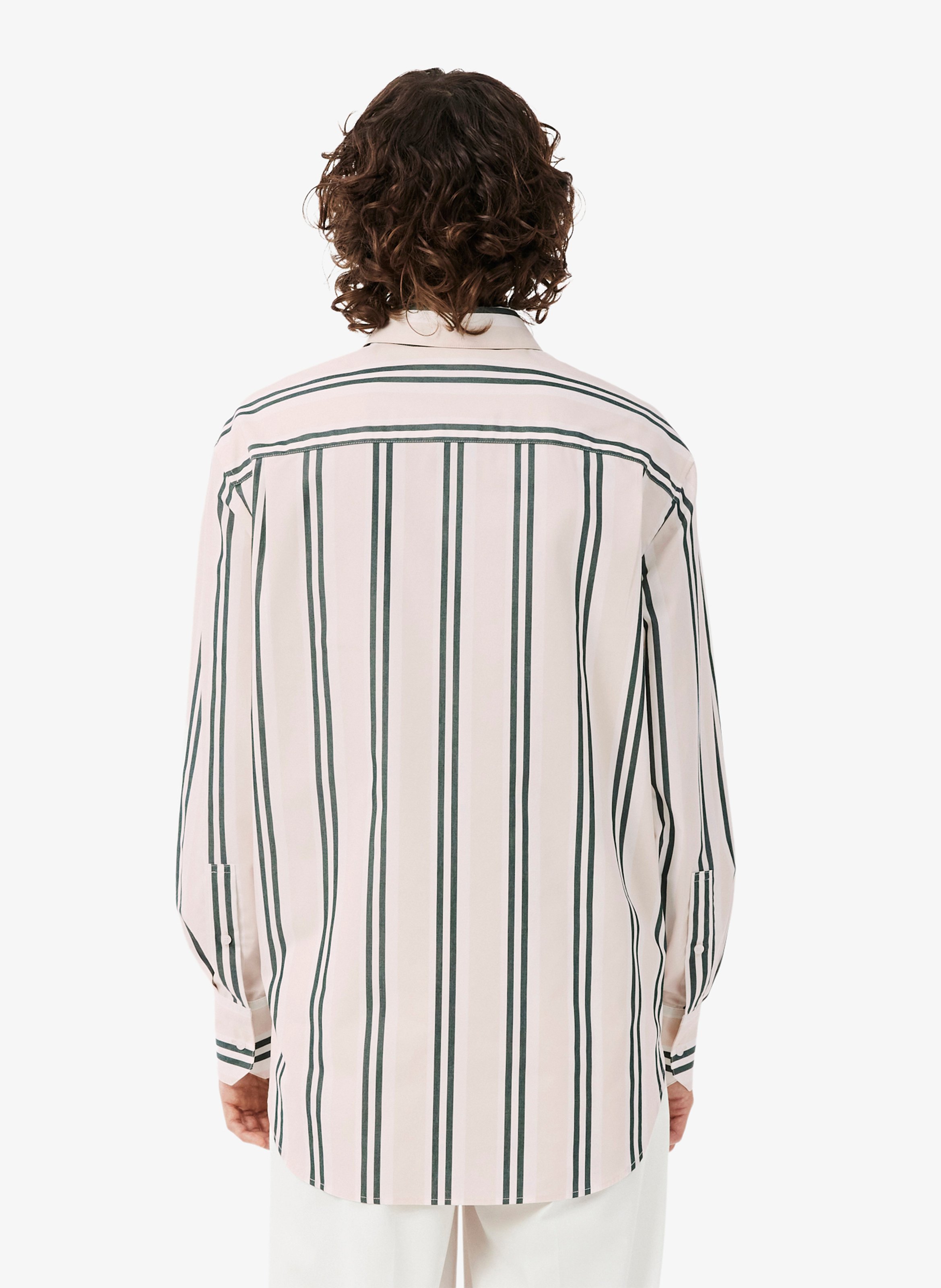 Chemise oversize col classique rayée en coton LACOSTE Multicolore